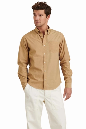 Reinforced Side Vents Mill Shirt in Medium Khaki