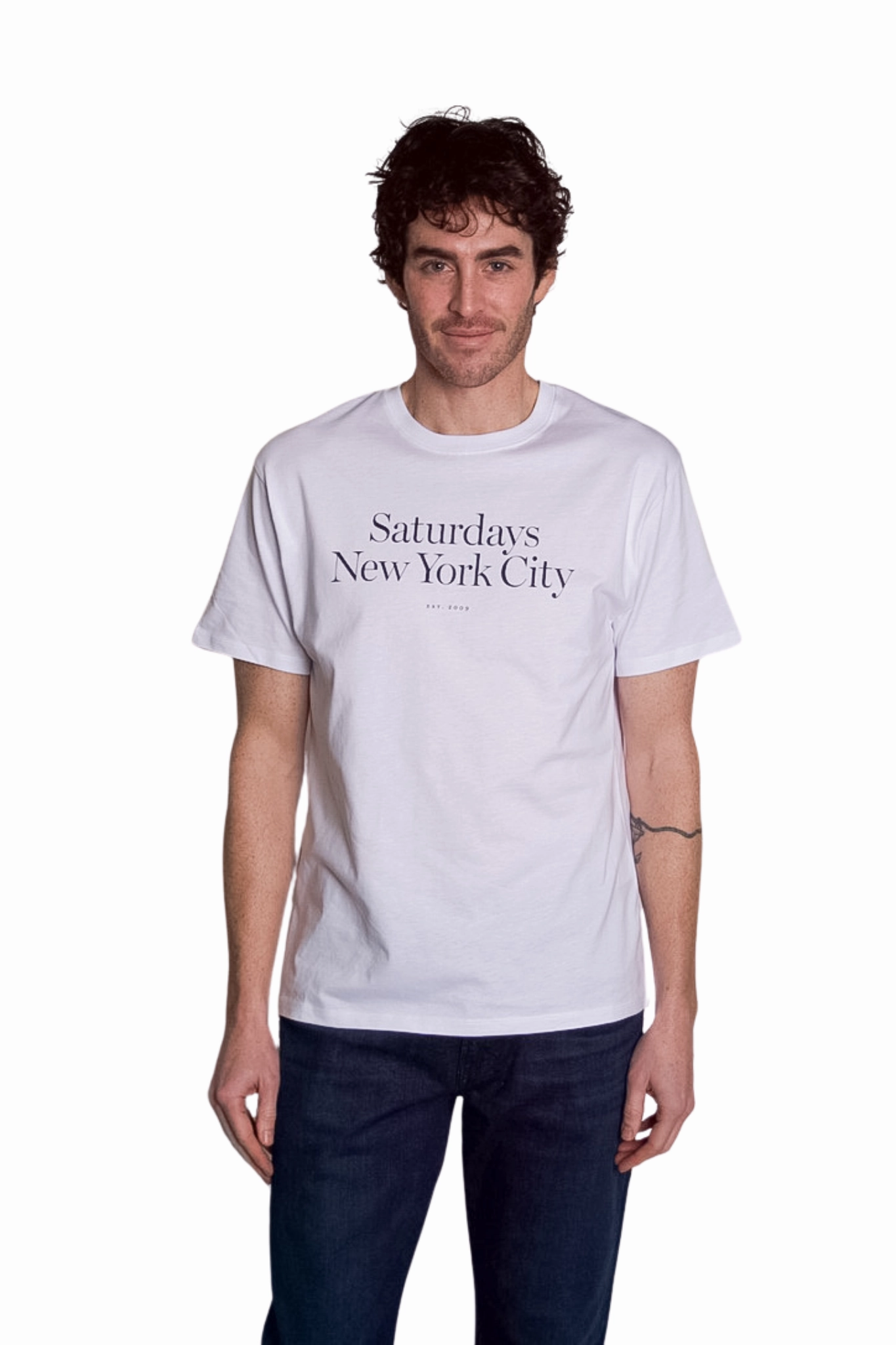 Contrast Trim Detail Miller Standard Tee in White