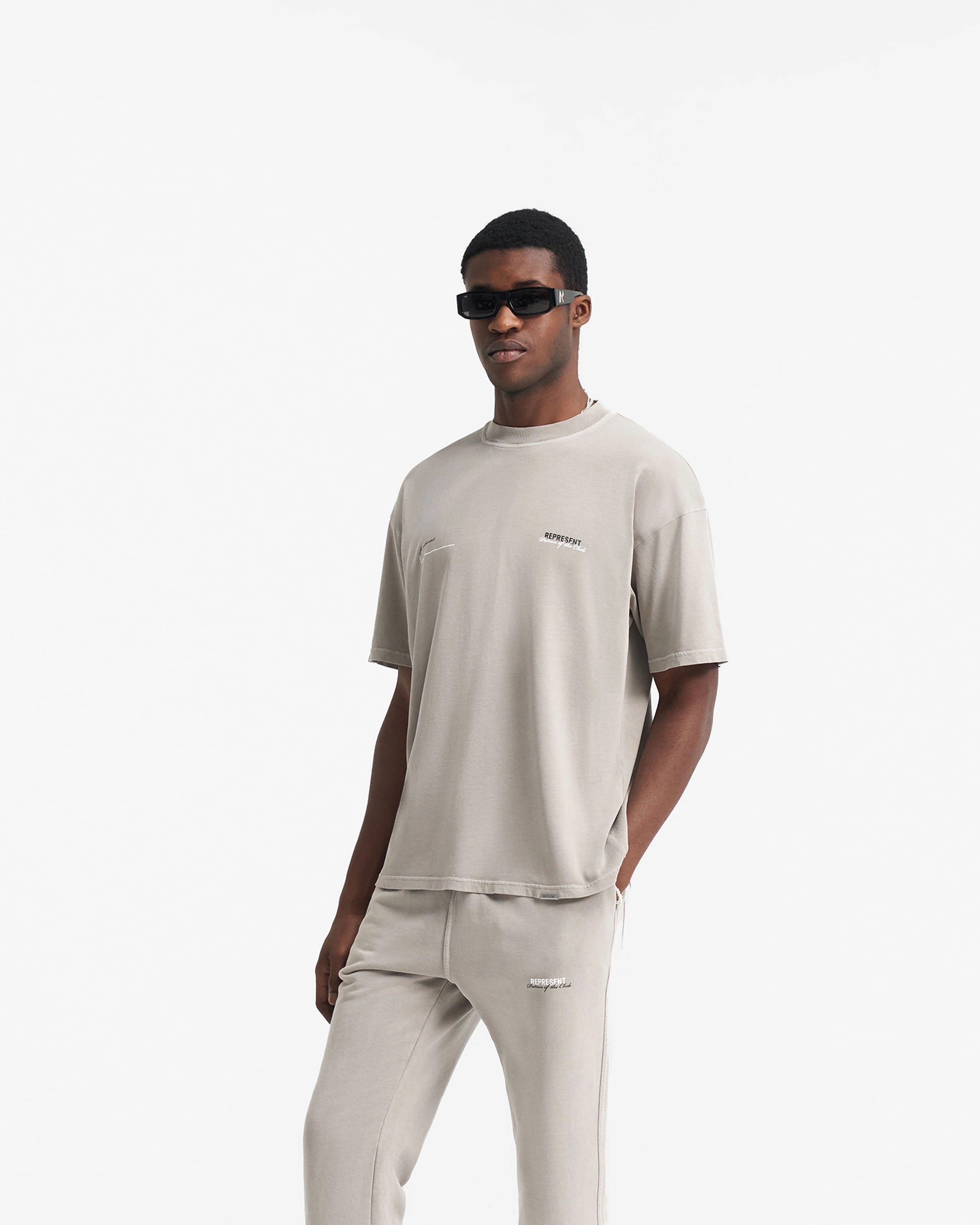 Cozy Wear Fit Patron Of The Club T-Shirt - Mudstone