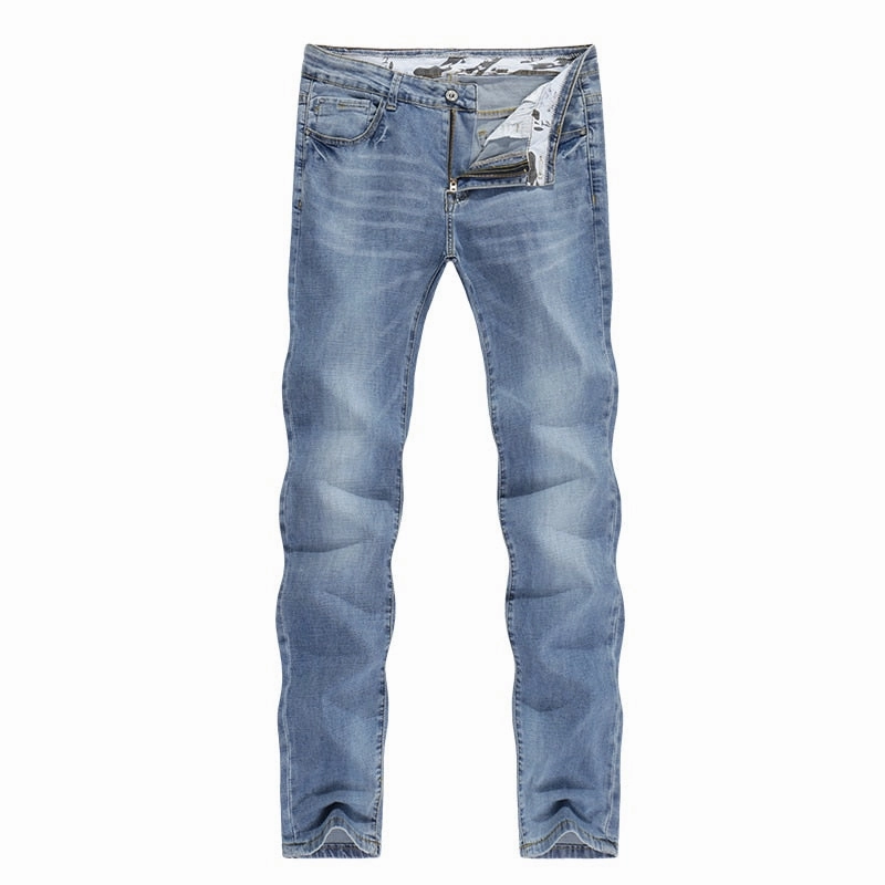 West Louis? Men Business Casual Straight Denim Jeans Everyday Motion