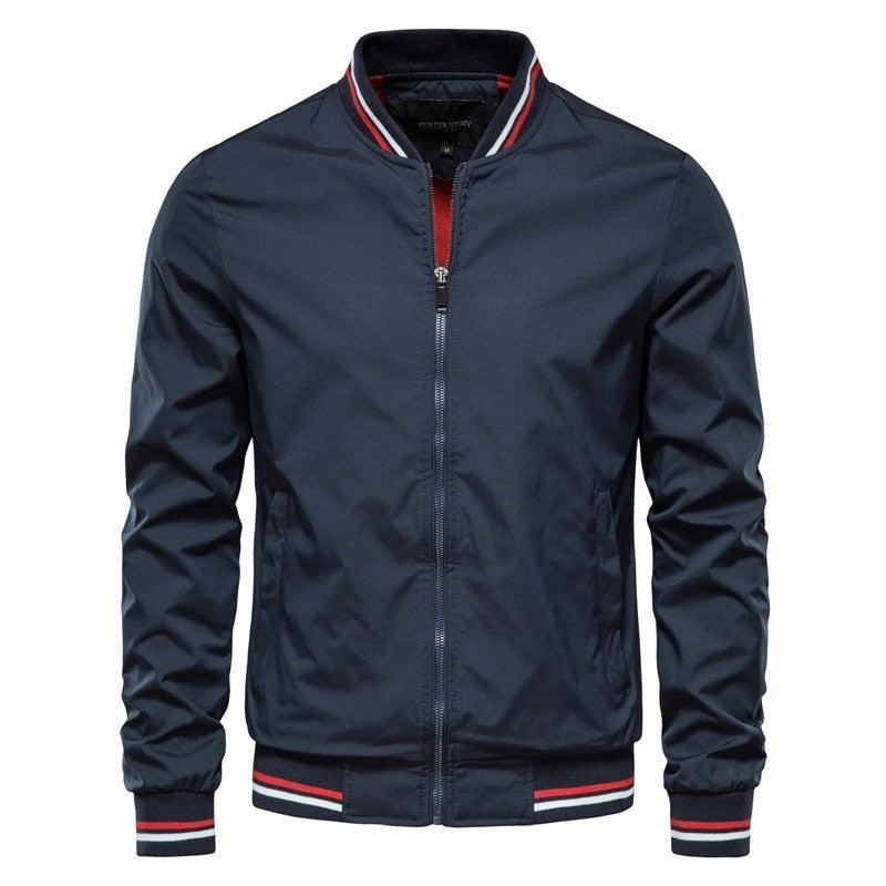 West Louis? Casual Slim Fit Baseball Bomber Windbreaker Jacket Thermo Regulating Fabric Packable design