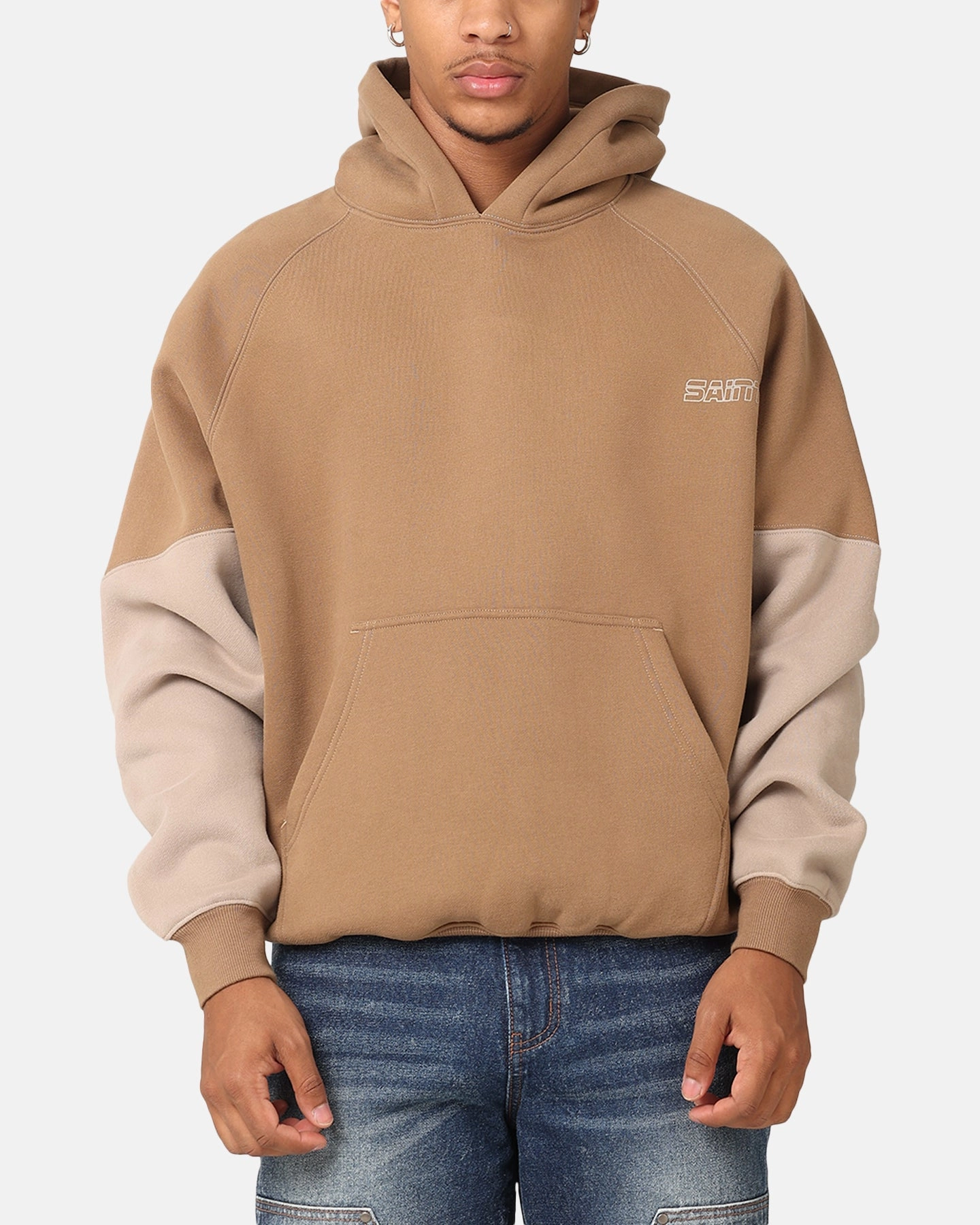 Ribbed Knit Fabric Saint Morta First Issue Hoodie Mocha