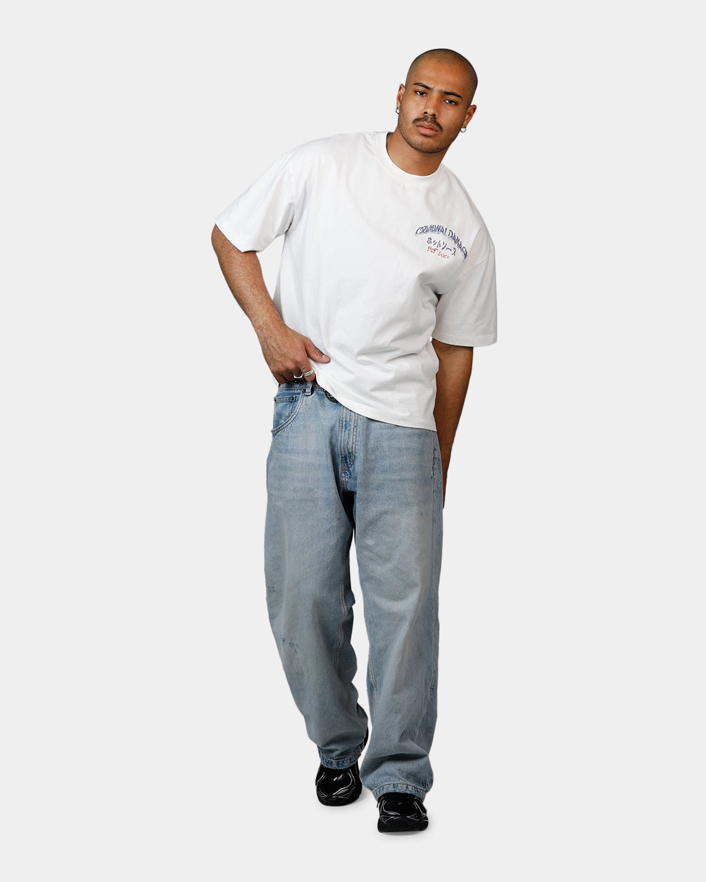 Criminal Damage Hot Sauce T-Shirt Off White Minimalist Detailing