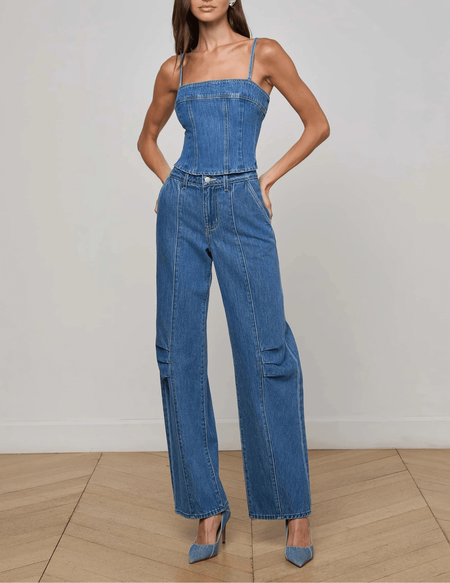 Seamless Pocket Design L'AGENCE Zara High Rise Rodeo Jeans in Memphis