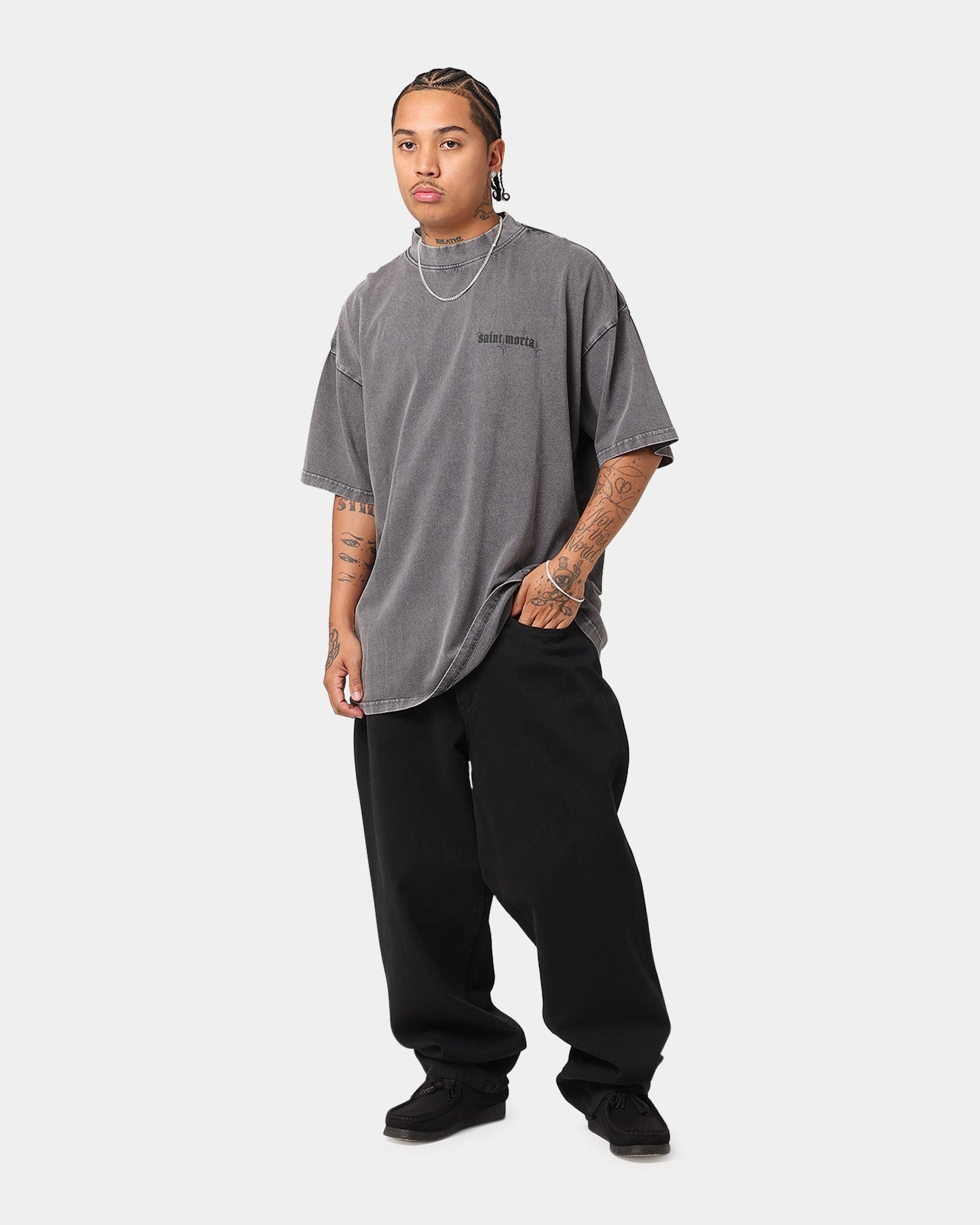 Saint Morta Ethereal T-Shirt Washed Charcoal QuickDrySystem Quick Release Fasteners