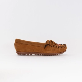 Minnetonka Thunderbird Animikii Wide (Women's) - Brown Elastic Slip On Relaxed Shoes