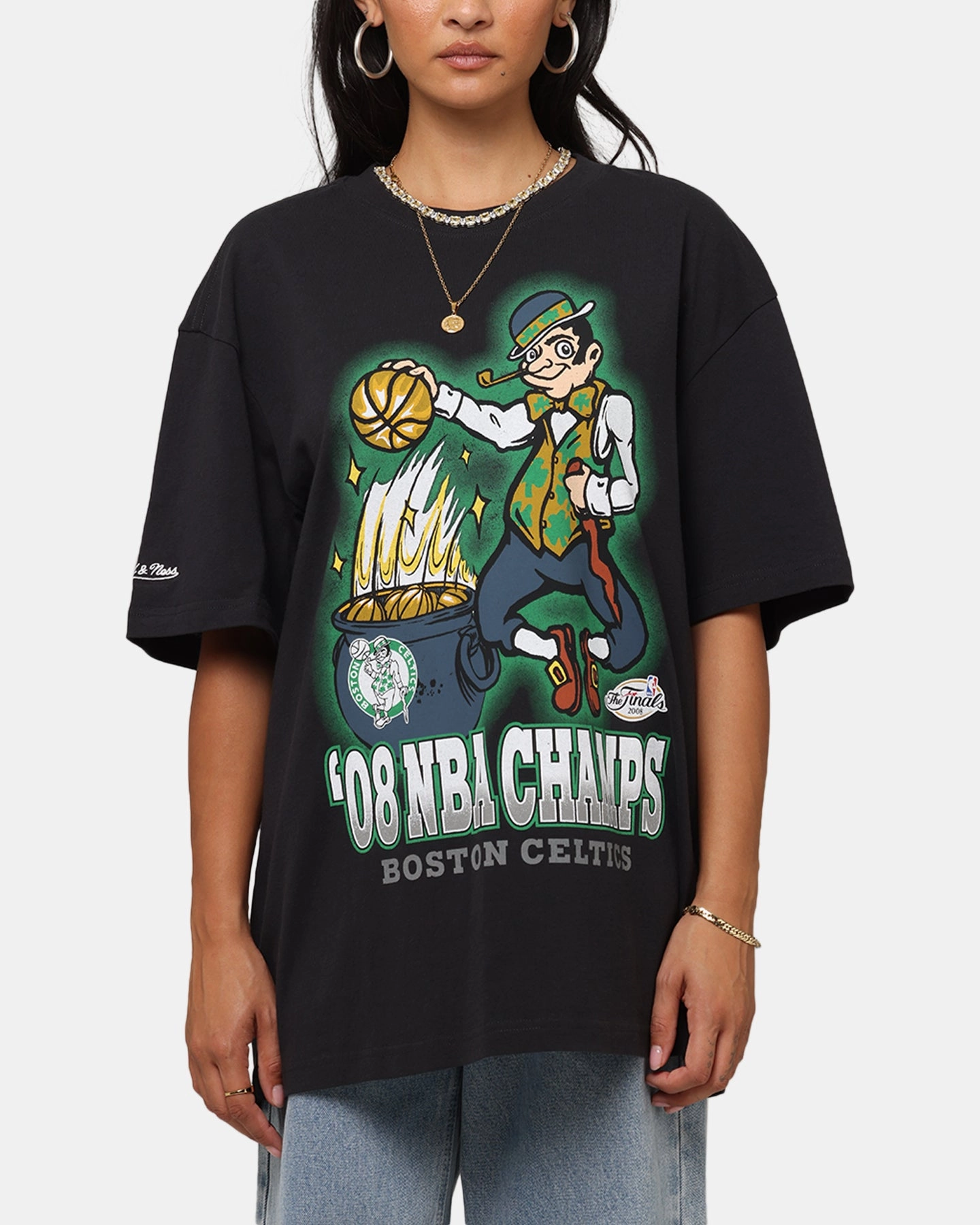 Mitchell & Ness Boston Celtics '08 NBA Champs T-Shirt Faded Black Thermochromic Color Shift Tech