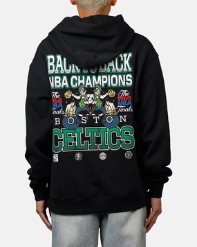 AbrasionResistant Surface Double Layered Hem Reinforcement Mitchell & Ness Boston Celtics Back To Back Hoodie Faded Black