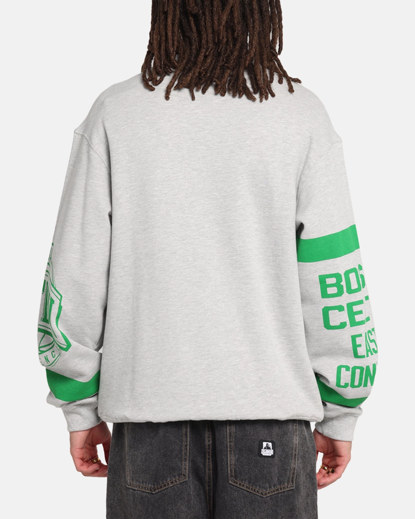 UltraLightweight Minimalist Cuff Mitchell & Ness Boston Celtics Letterform Crewneck Grey Marle/Official Team Color