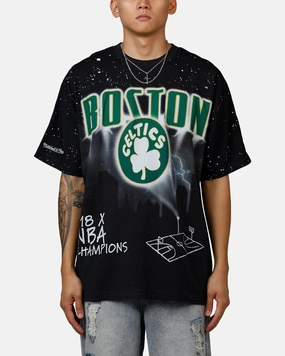 Mitchell & Ness Boston Celtics Skyline T-Shirt Faded Black OdorResistantTreatment