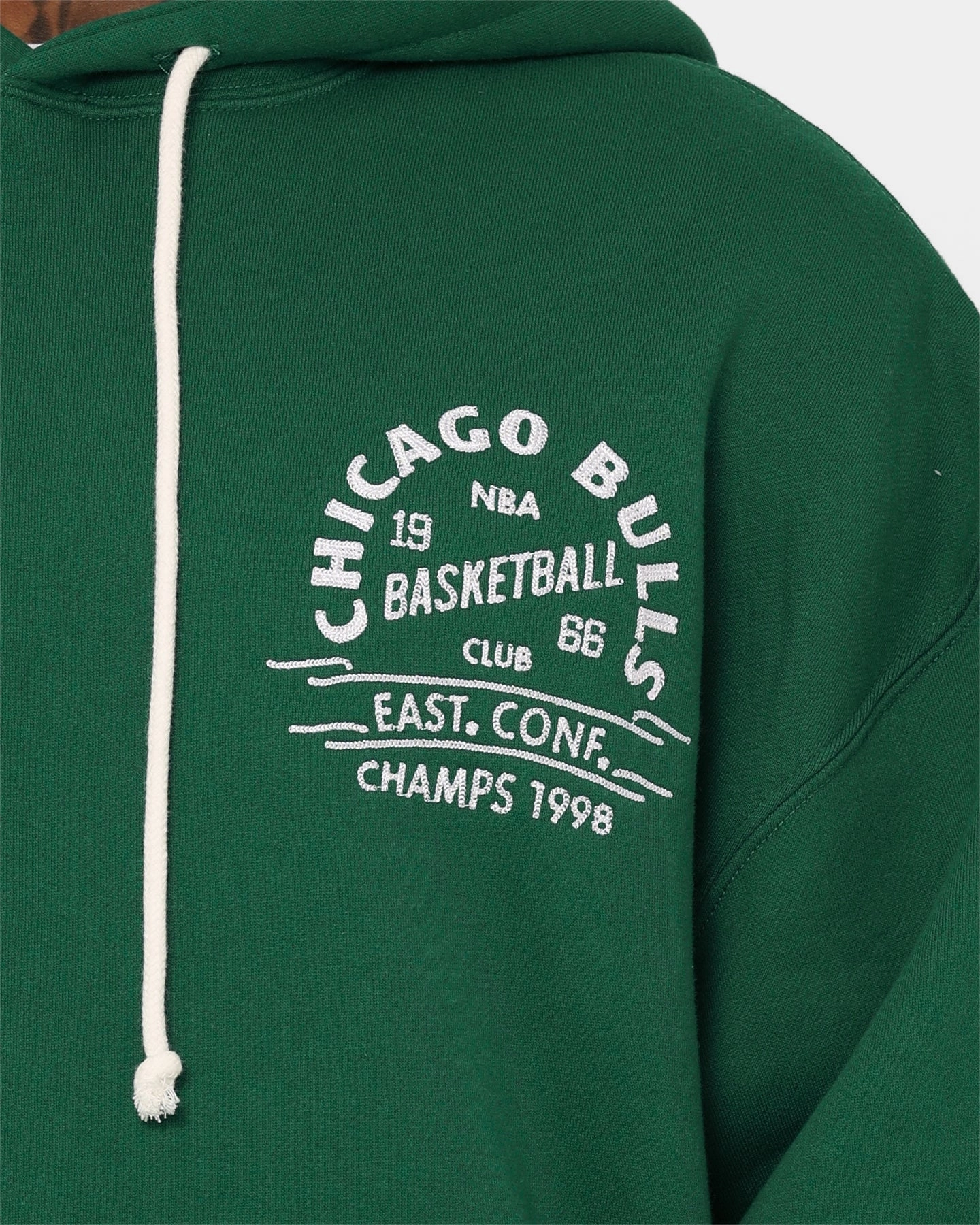 Mitchell & Ness Chicago Bulls Letterman Hoodie Malachite Green Breathable Mesh Insert