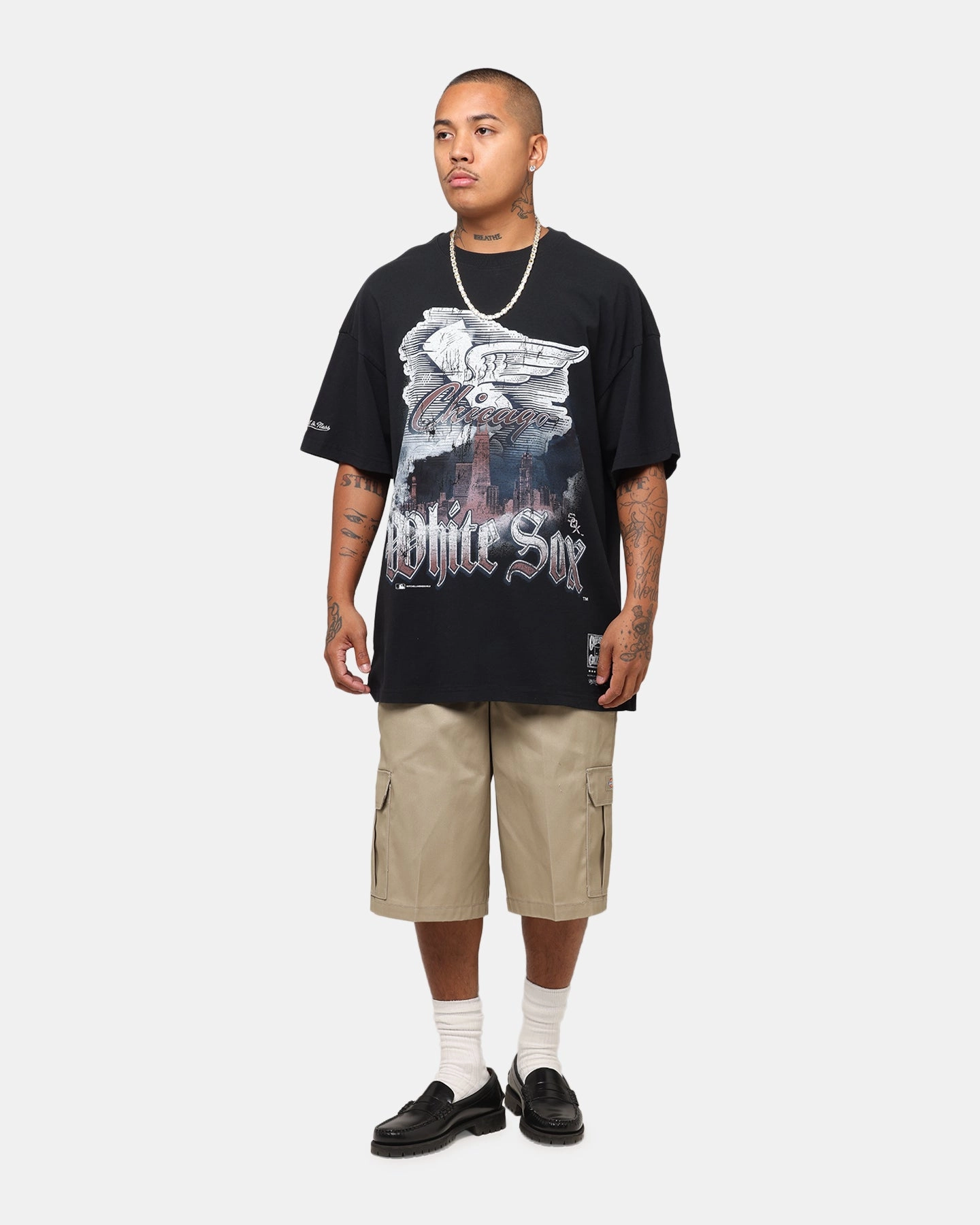 Rolled Hem Detailing Mitchell & Ness Chicago White Sox Soaring T-Shirt Black