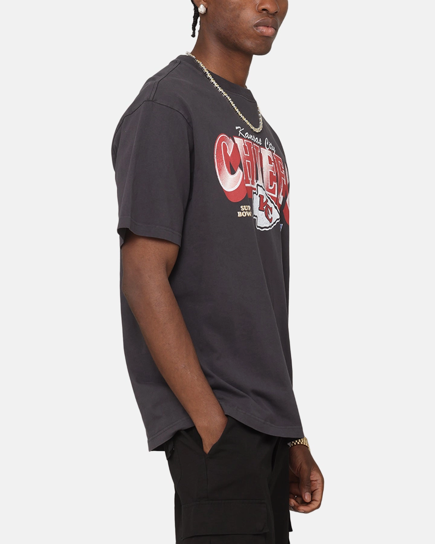 Mitchell & Ness Kansas City Chiefs Arch T-Shirt Faded Black HighDensityFoam