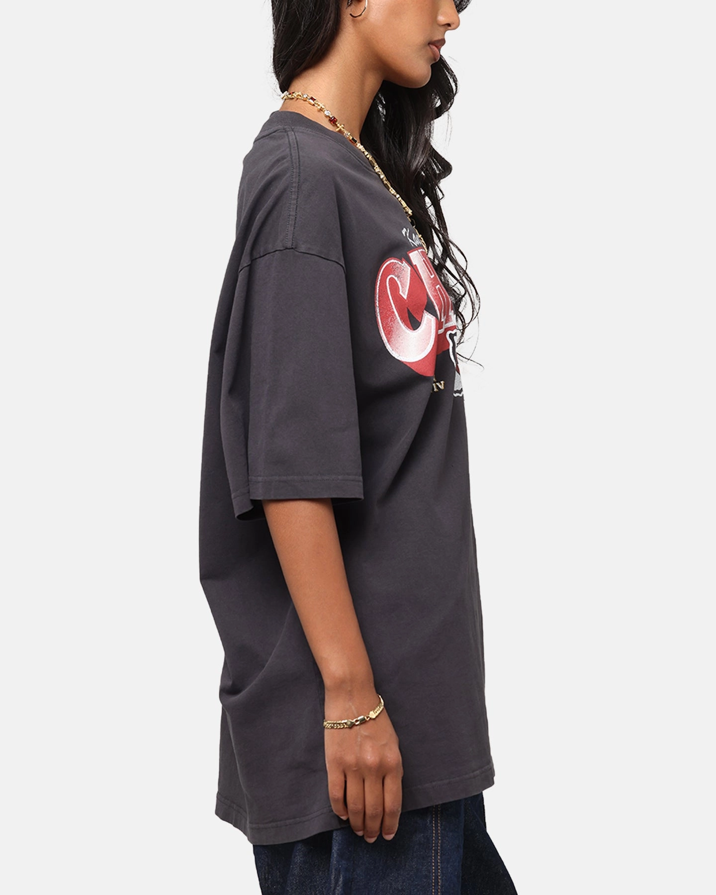 DoubleLayeredShoulders Mitchell & Ness Kansas City Chiefs Arch T-Shirt Faded Black