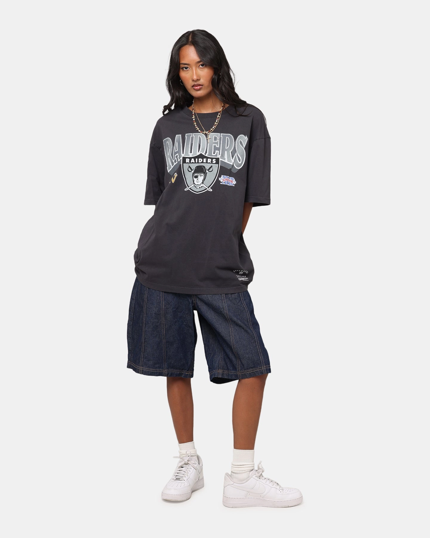 Sustainable Waterproofing Mitchell & Ness Las Vegas Raiders Arch T-Shirt Faded Black