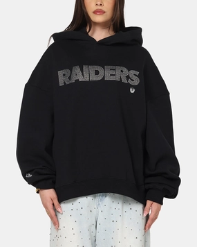 Mitchell & Ness Las Vegas Raiders Rhinestone Hoodie Faded Black Drop Shoulder