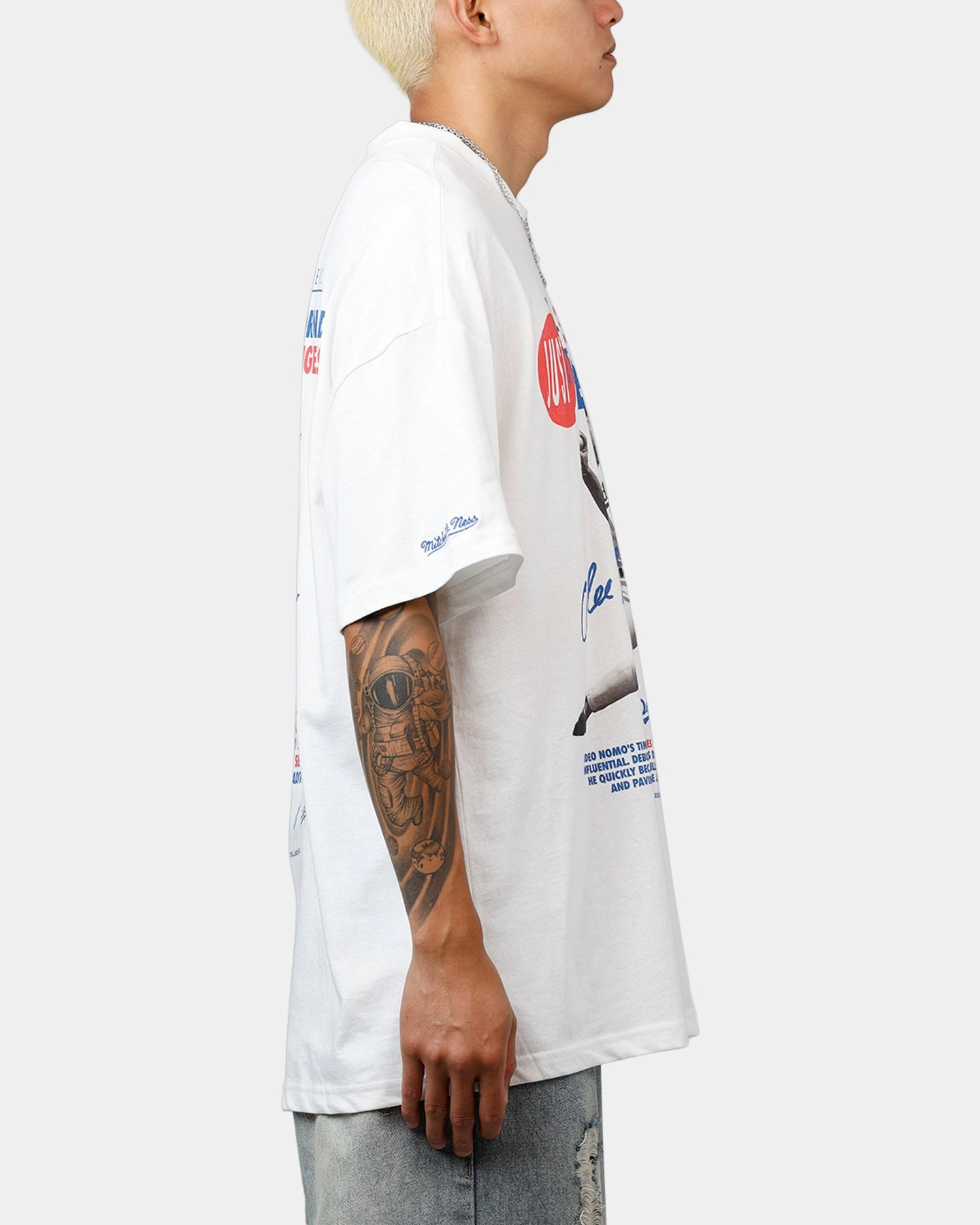 Mitchell & Ness Los Angeles Dodgers Hideo Nomo Got Better T-Shirt Vintage White Sandwich Mesh Panel Structure PreShrunk Fabric