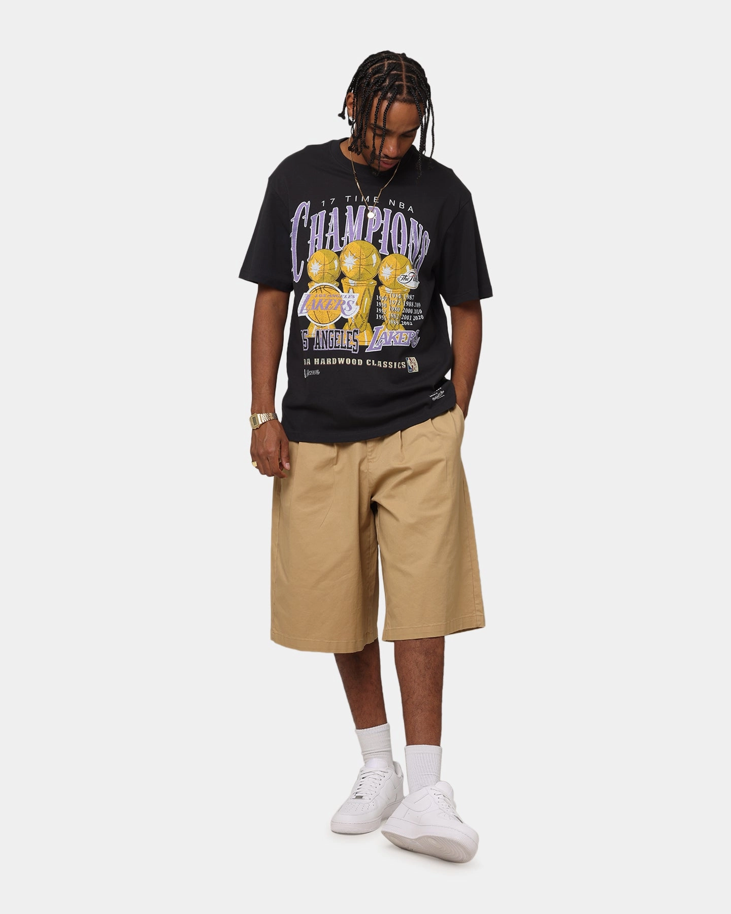 Mitchell & Ness Los Angeles Lakers 17 Times T-Shirt Grey Marle/OTC OversizedFit