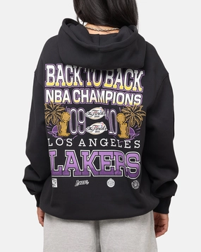 MultiPanelConstruction Mitchell & Ness Los Angeles Lakers Back To Back Hoodie Faded Black