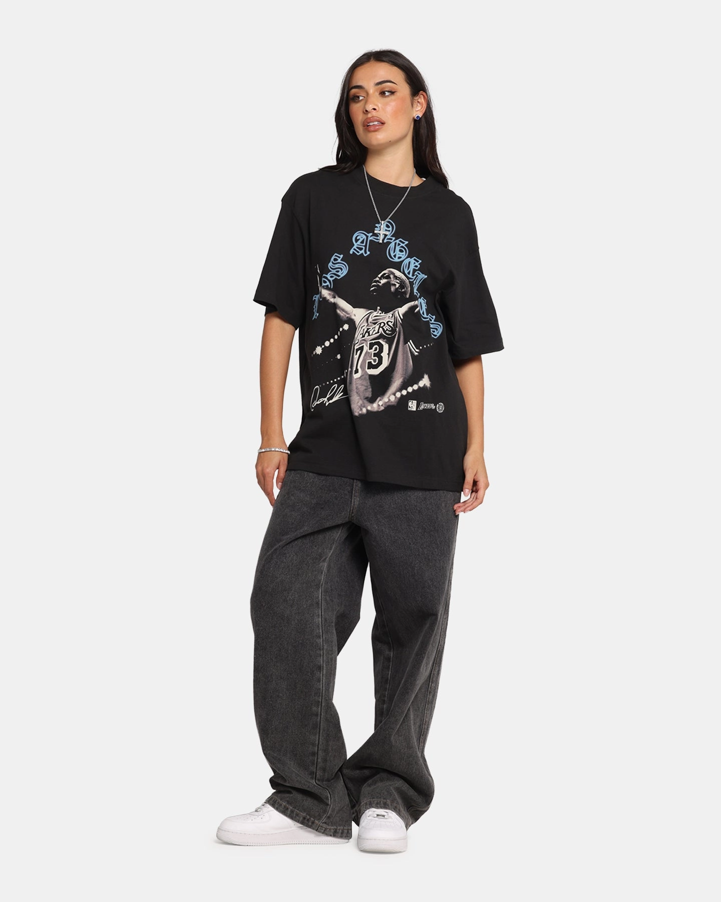 Mitchell & Ness Los Angeles Lakers Dennis Rodman Xray Glow T-Shirt Black Odor Control Finish Comfortable Look