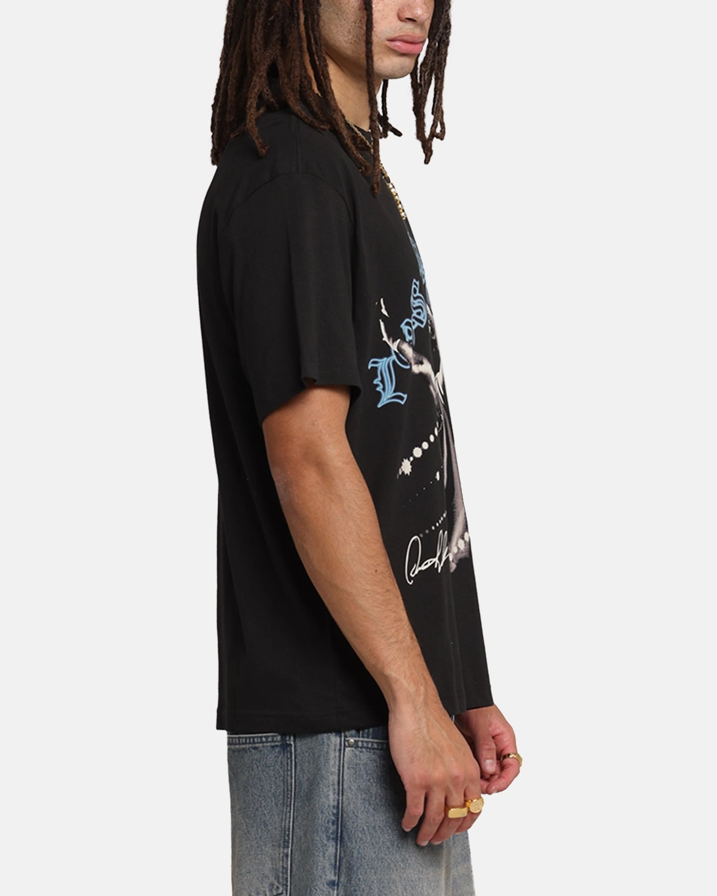 Mitchell & Ness Los Angeles Lakers Dennis Rodman Xray Glow T-Shirt Black Anti Static Weave Technology Minimalist Design