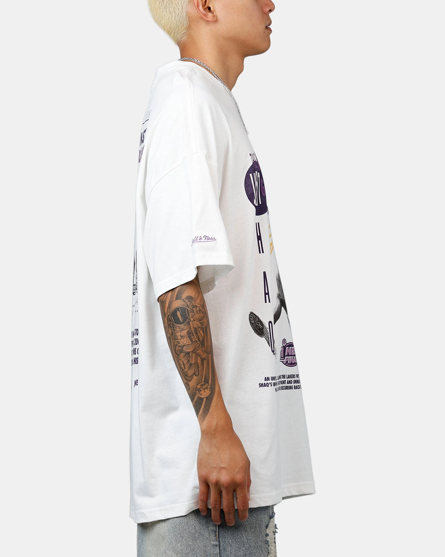 Mitchell & Ness Los Angeles Lakers Shaquille O'Neal Got Better T-Shirt Vintage White Biodegradable Fiber Blend