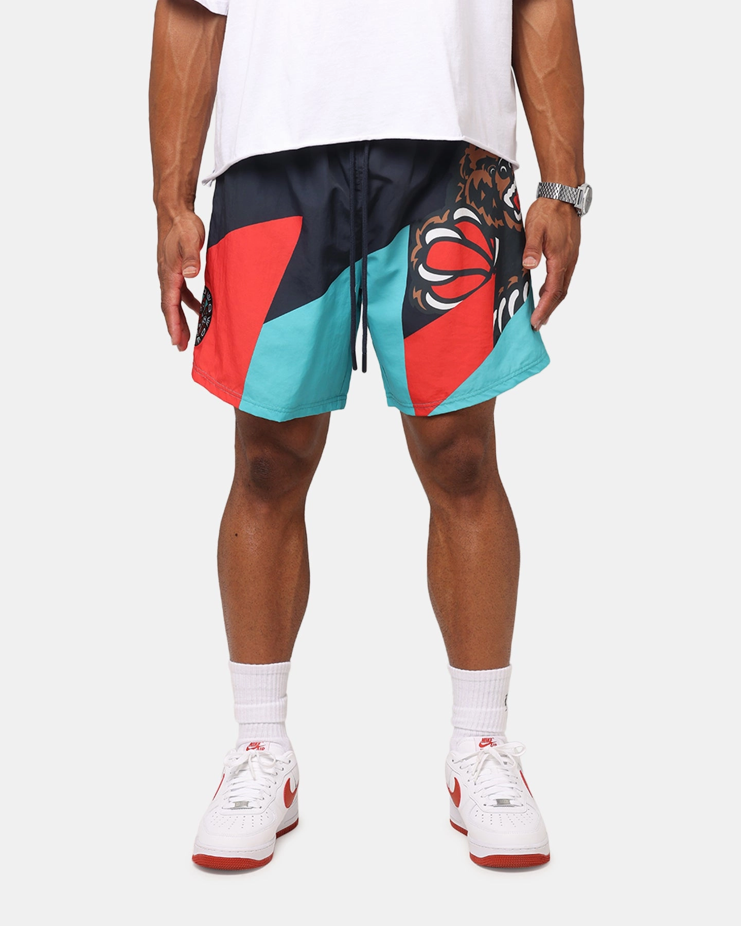 Reinforced Stitching Eco Friendly Material Mitchell & Ness Memphis Grizzlies 30 Year Shorts Black/Teal