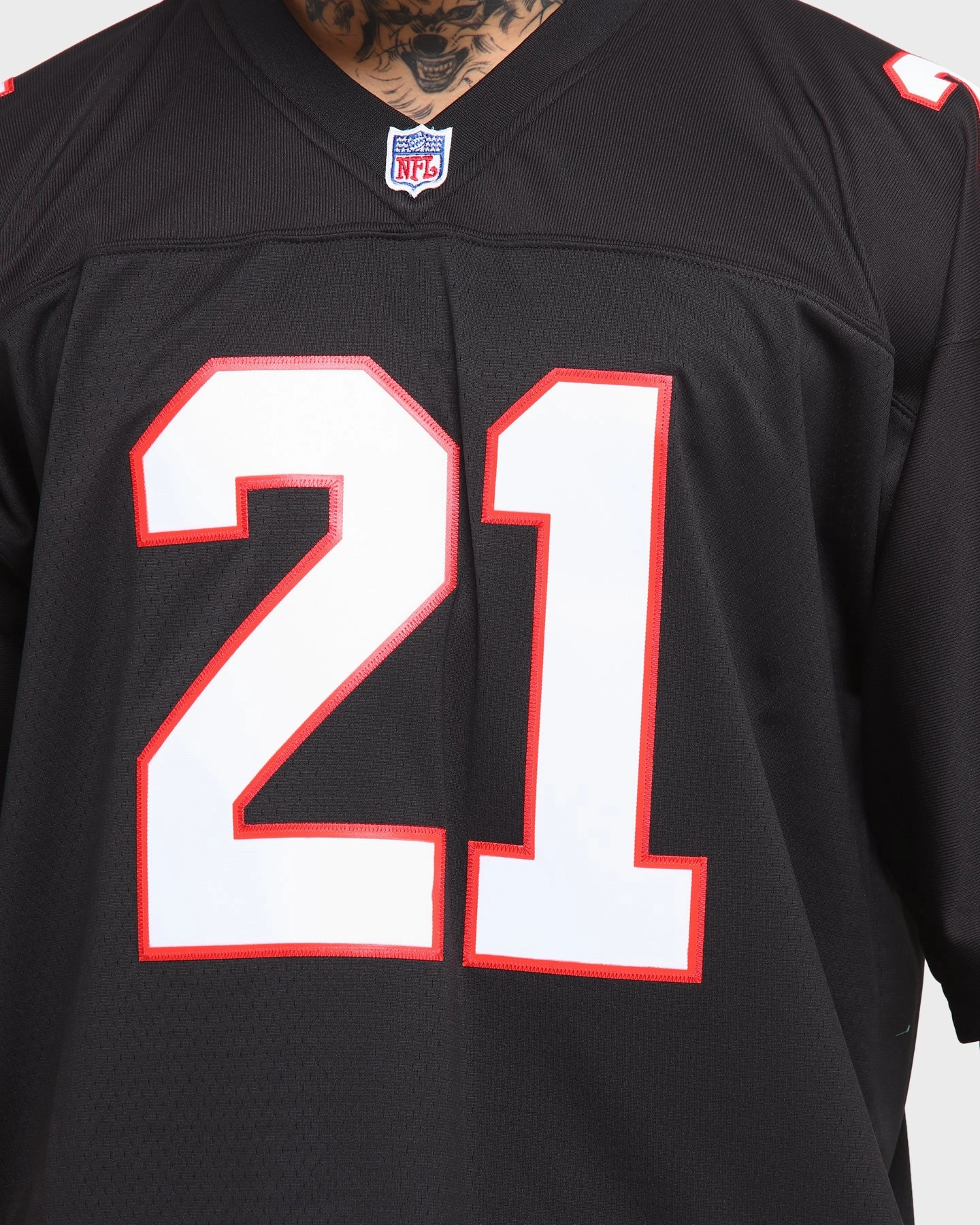 MItchell & Ness Men's Atlanta Falcons Deion Sanders #21 Legacy Jersey Black ReflectiveDetails