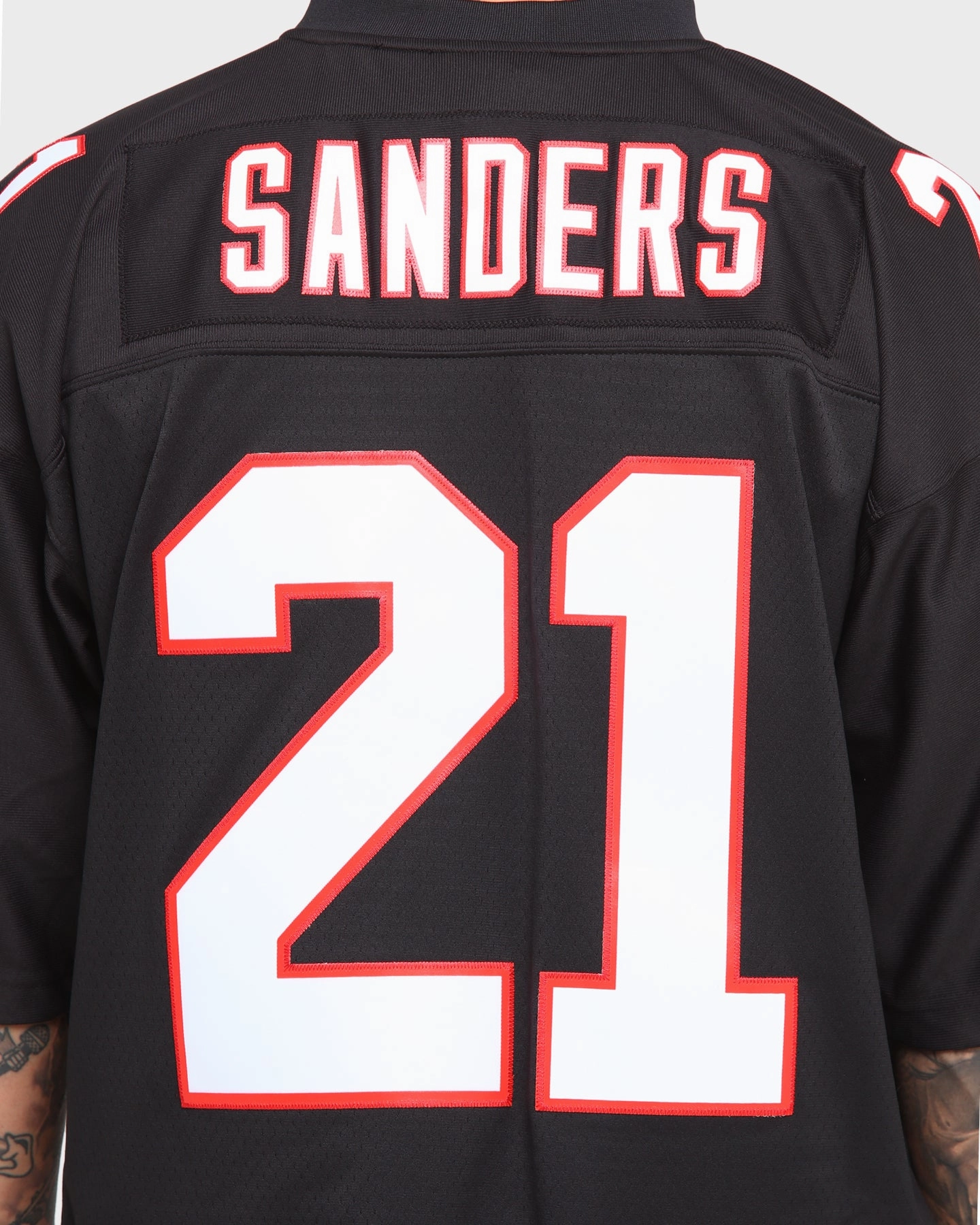 MItchell & Ness Men's Atlanta Falcons Deion Sanders #21 Legacy Jersey Black Mesh Lining Bluesign Approved Material