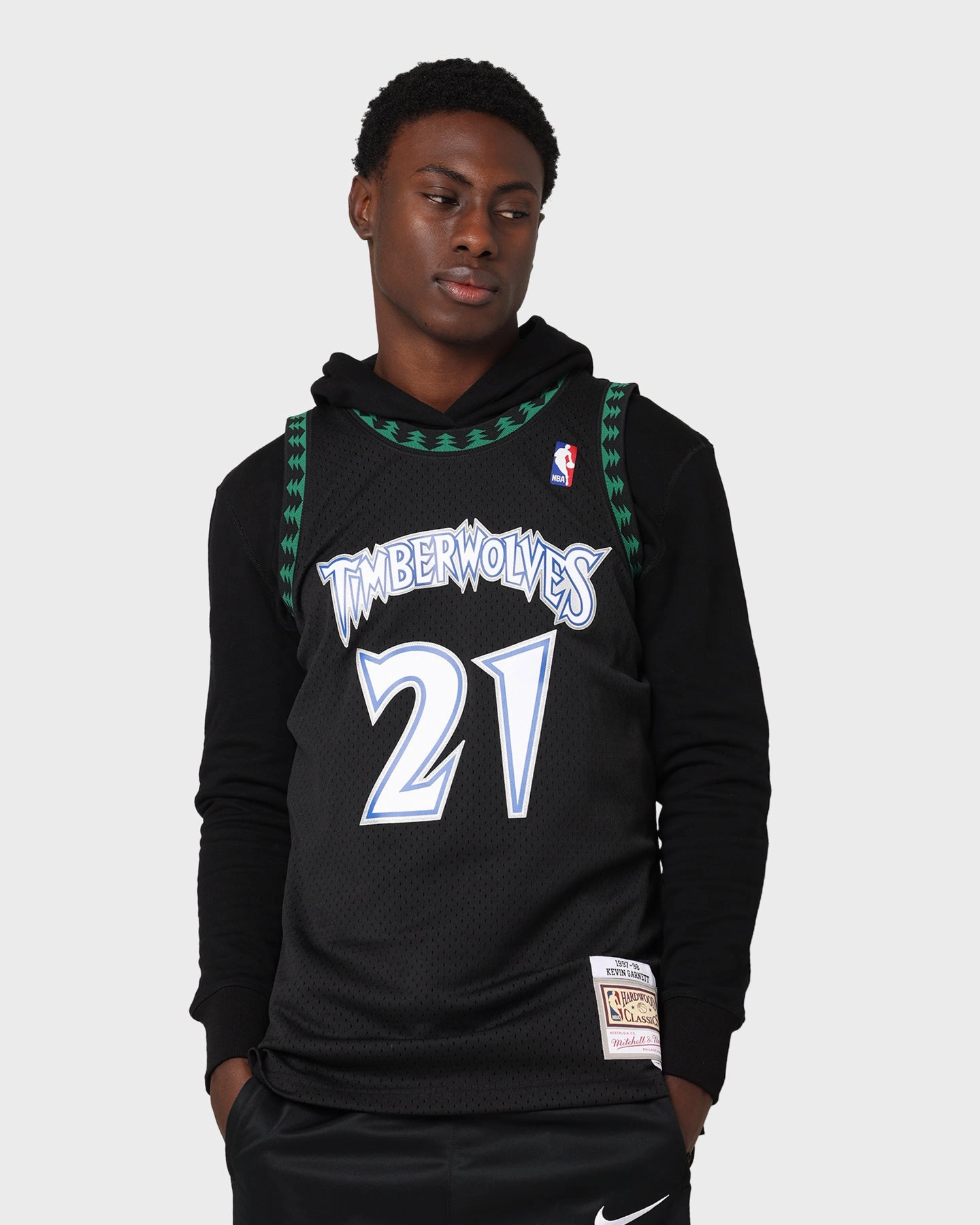 TwoToneEffect Mitchell & Ness Minnesota Timberwolves Kevin Garnett #21 ALT '97-'98 Swingman Jersey Black