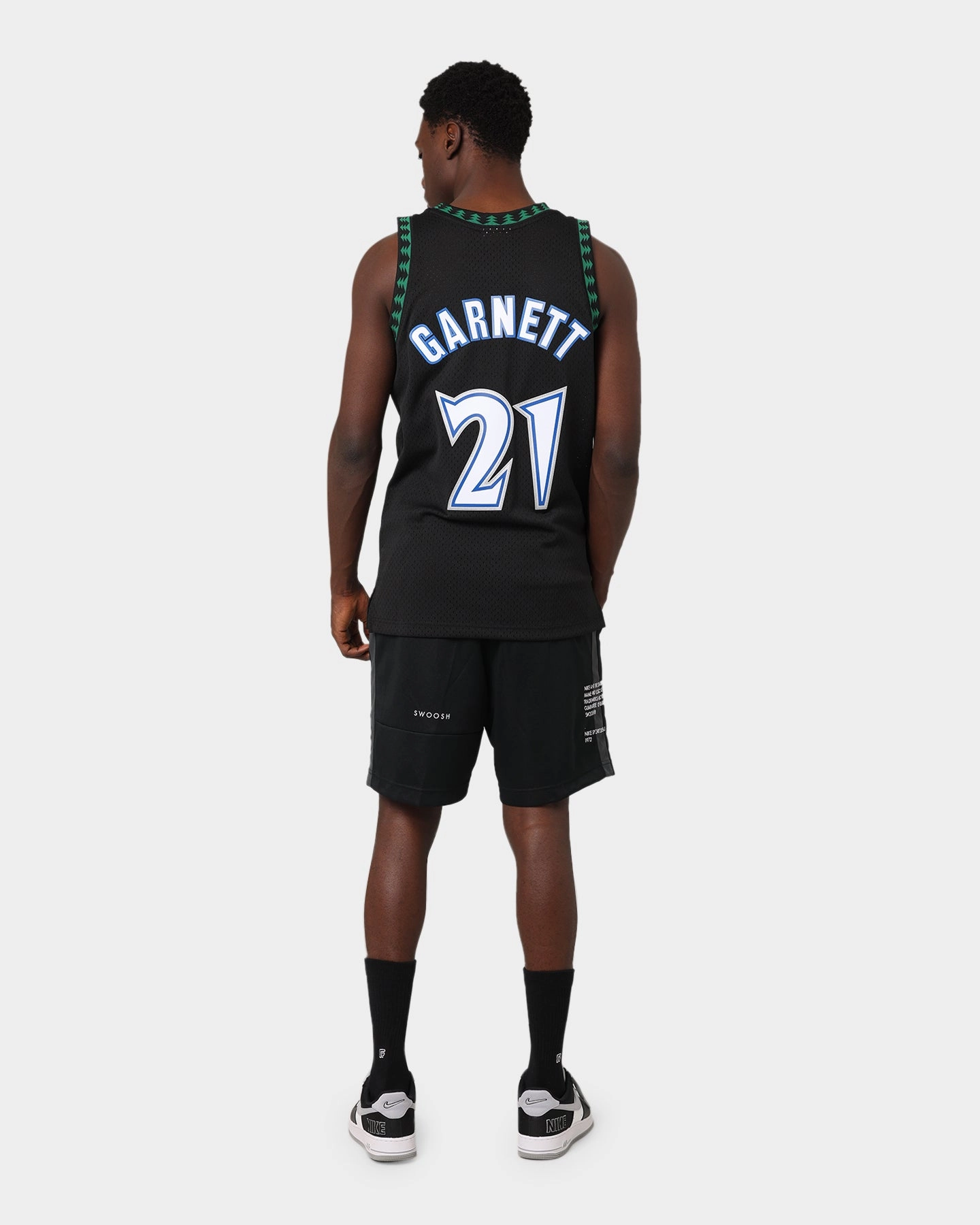 Mitchell & Ness Minnesota Timberwolves Kevin Garnett #21 ALT '97-'98 Swingman Jersey Black Circular Knit Technique