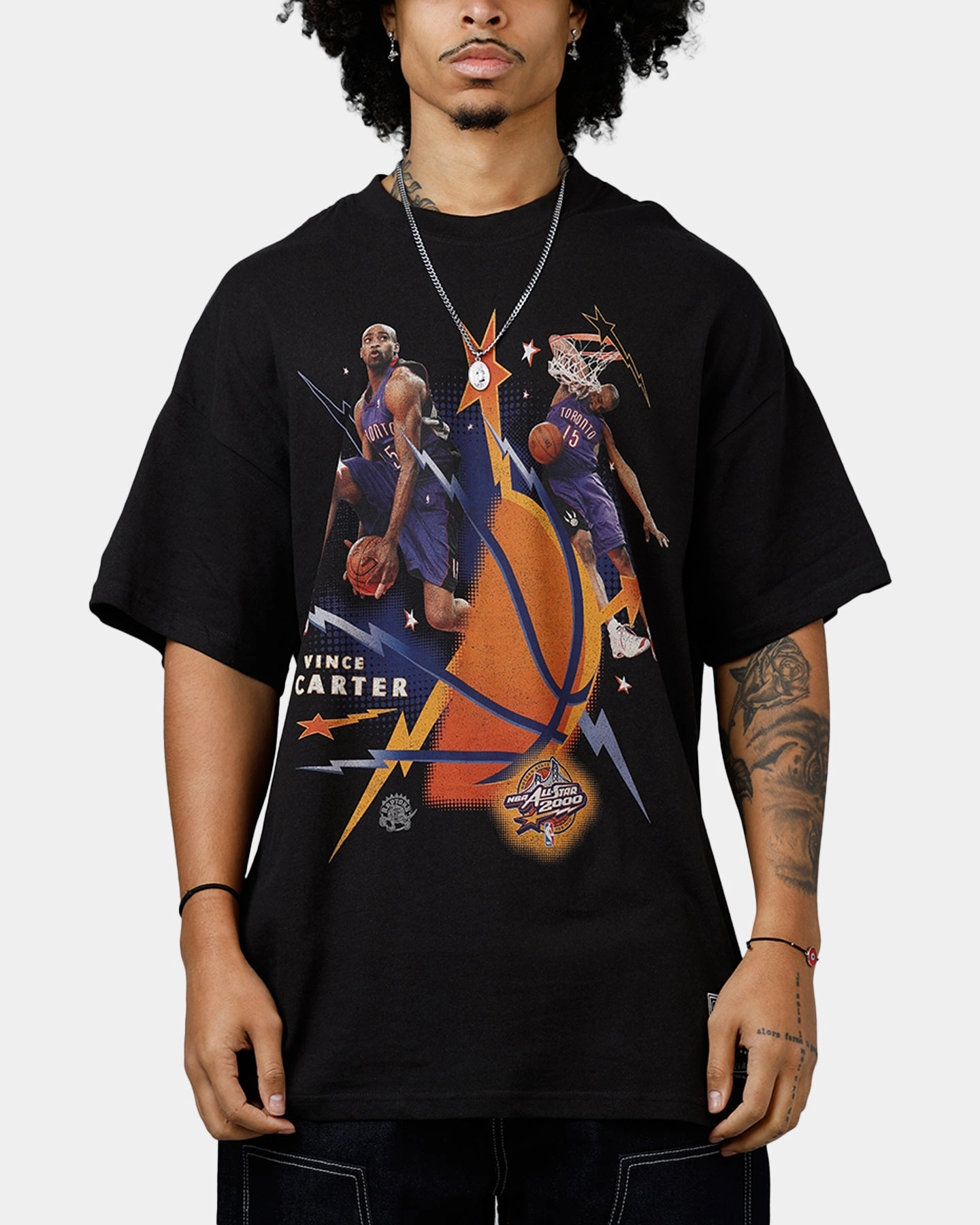 Mitchell & Ness NBA 200 All Star 'All Star Collection' Carter Dunk Comp T-Shirt Faded Black Soft Material LightweightTexture