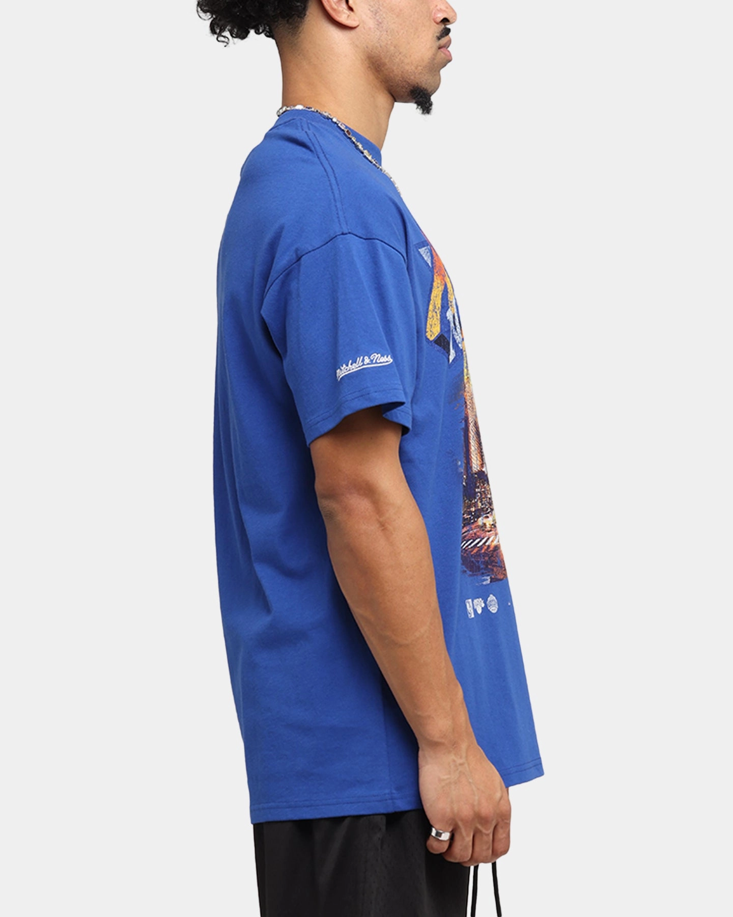 Double Faced Jersey Knit Mitchell & Ness New York Knicks The Garden T-Shirt Blue