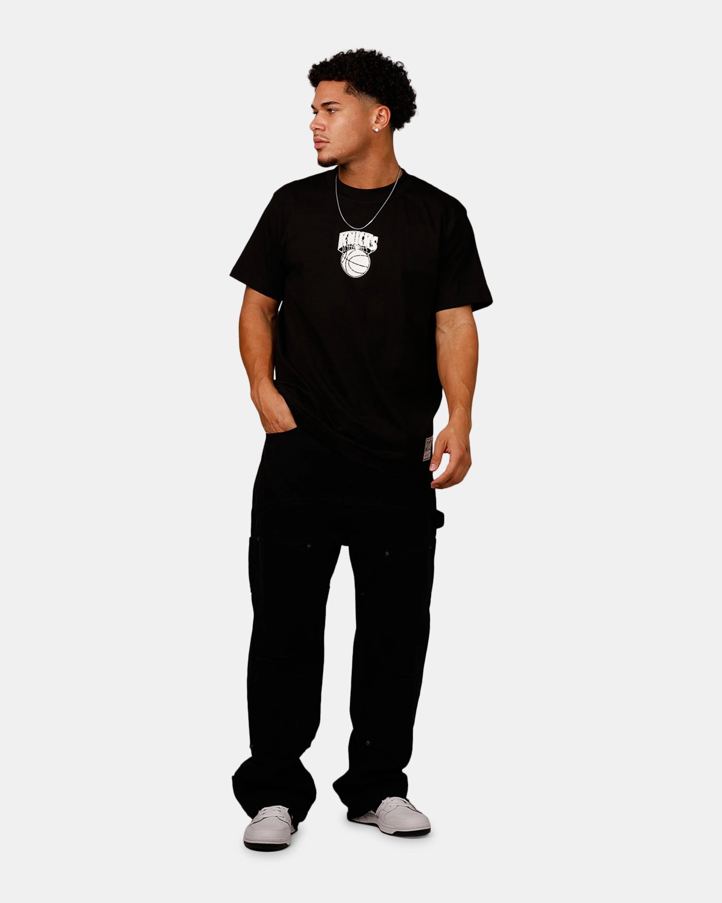 MeshPanelIntegration Mitchell & Ness New York Knicks Web T-Shirt Black