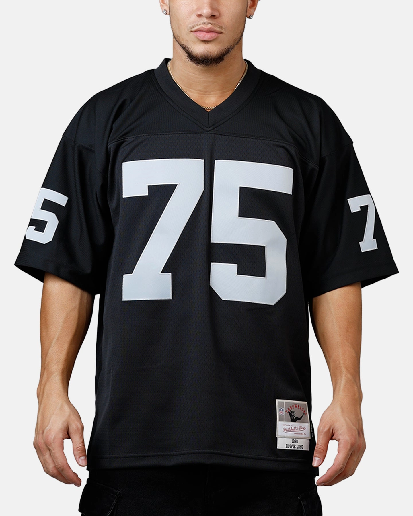 Mitchell & Ness Oakland Raiders Howie Long #75 Jersey Black DurableReinforcement