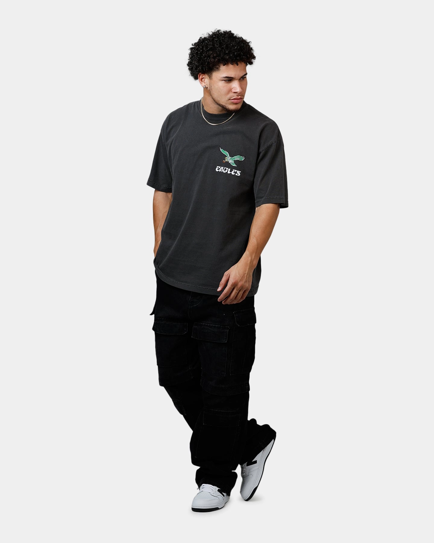 ConvertibleSleeves Mitchell & Ness Philadelphia Eagles Alter Ego Vintage T-Shirt Faded Black