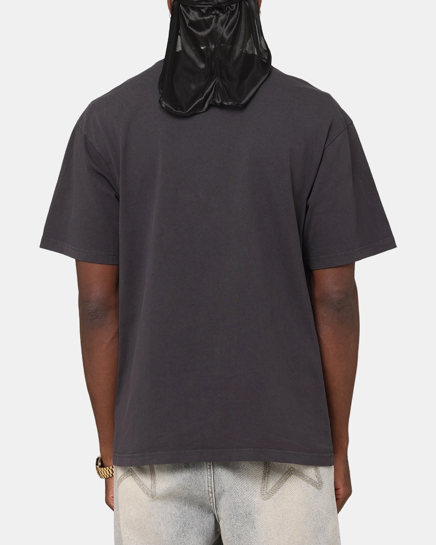 Reinforced Neckline Detail High Density Knit Mitchell & Ness San Francisco 49ers Arch T-Shirt Faded Black