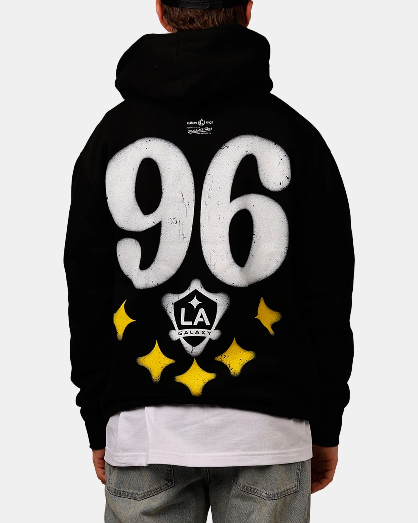 Mitchell & Ness X Los Angeles Galaxy X Culture Kings Spraypaint Hoodie Black Printed top