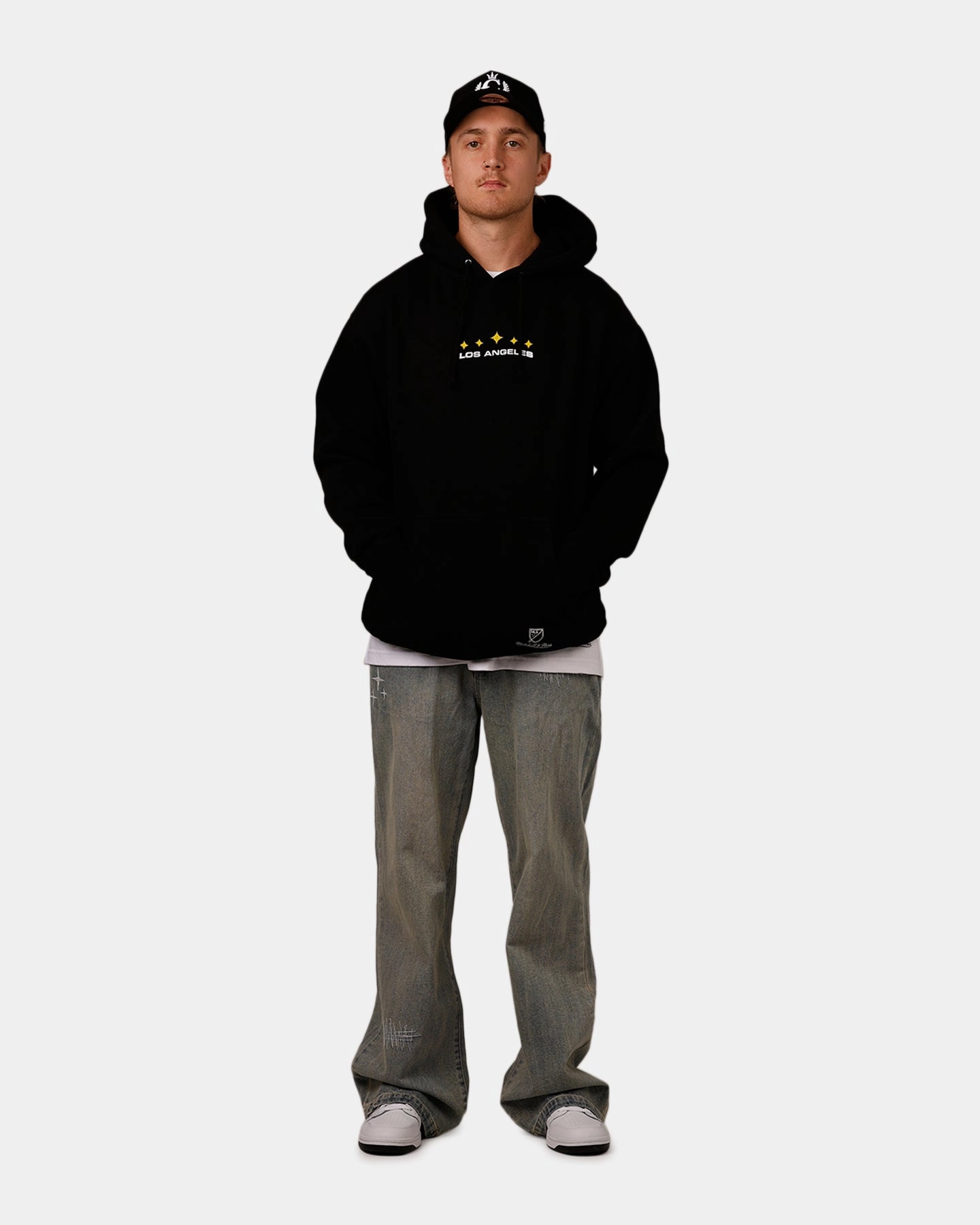 Mitchell & Ness X Los Angeles Galaxy X Culture Kings Spraypaint Hoodie Black Light Fabric UVProtection