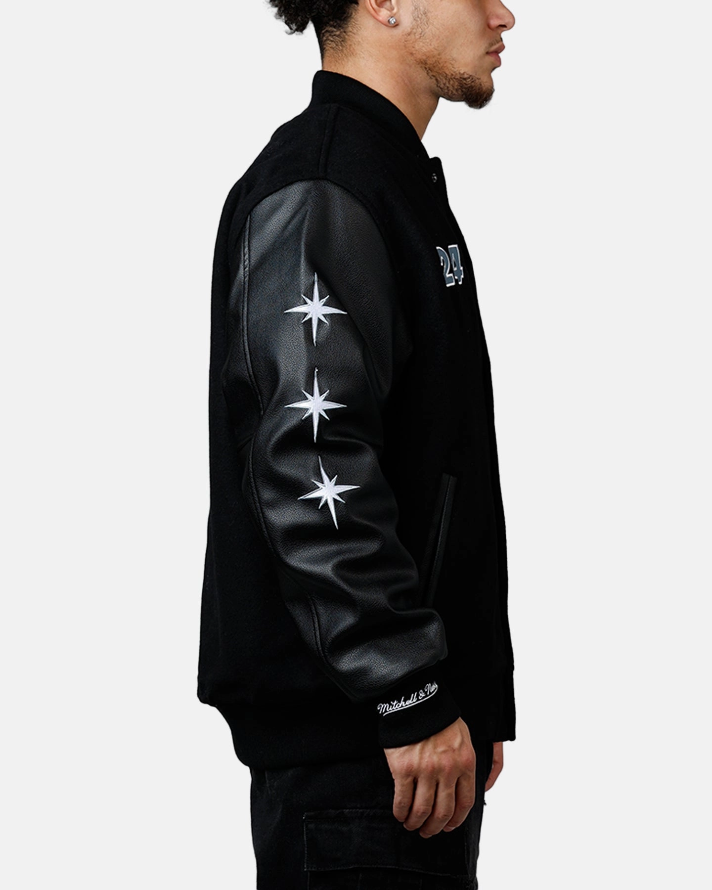 Single Buttons Waterproof Technology Mitchell & Ness X Mclaren 'Vegas Grad Prix 2024' Varsity Jacket Black