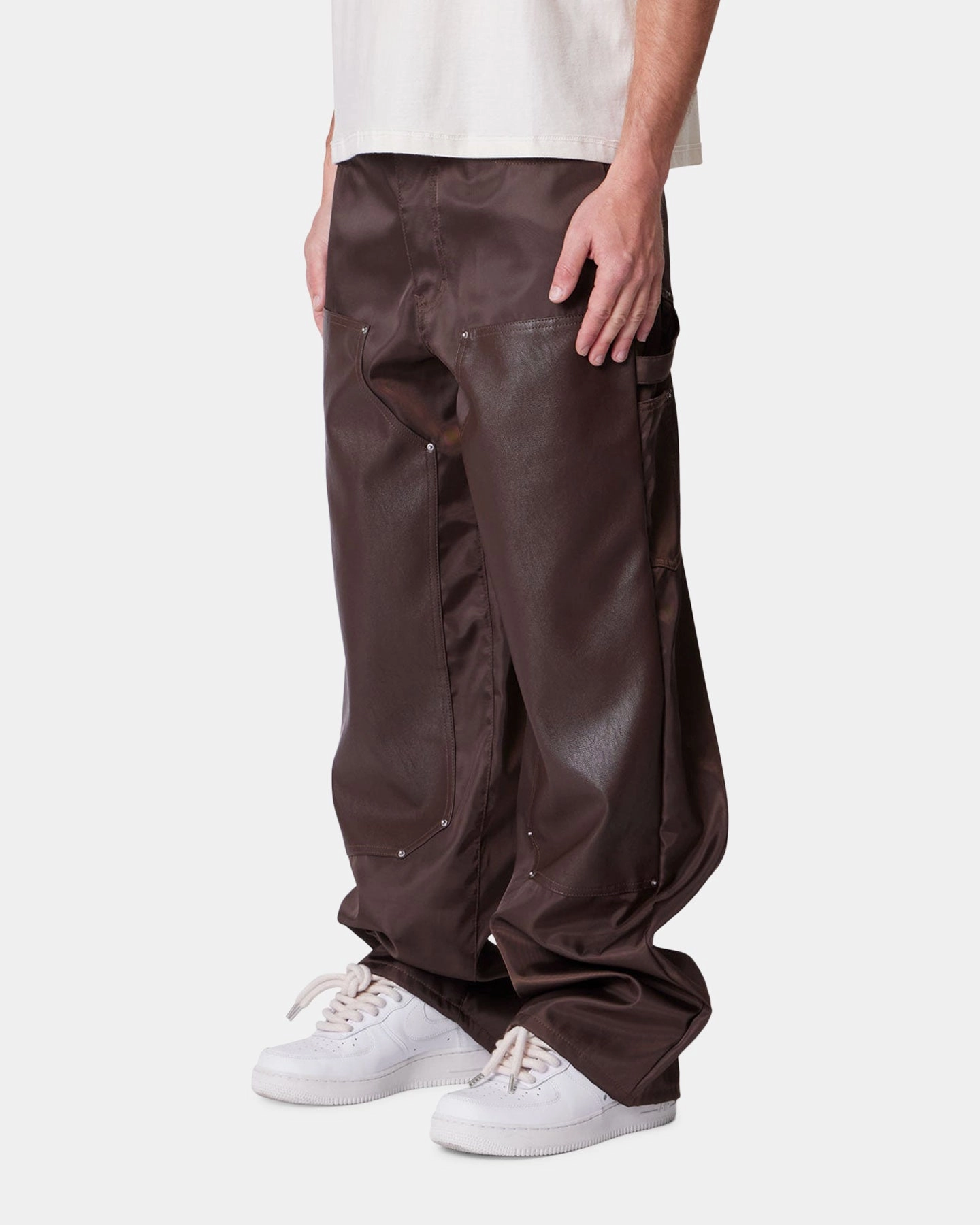 Durable Wear MNML Baggy Nylon Carpenter Pants Brown