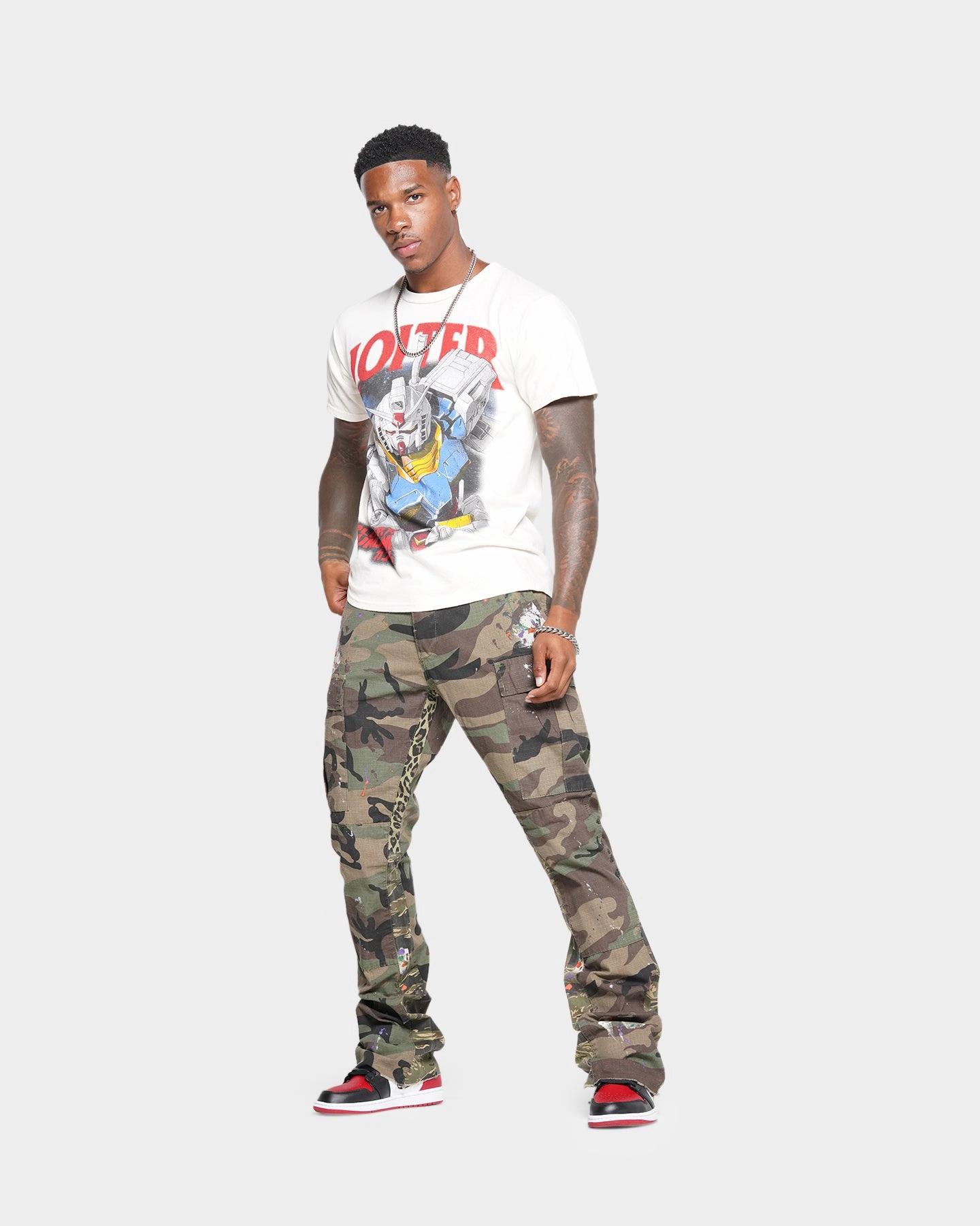 StainResistantFinish MNML Bootcut Contrast Cargo Pants Camo