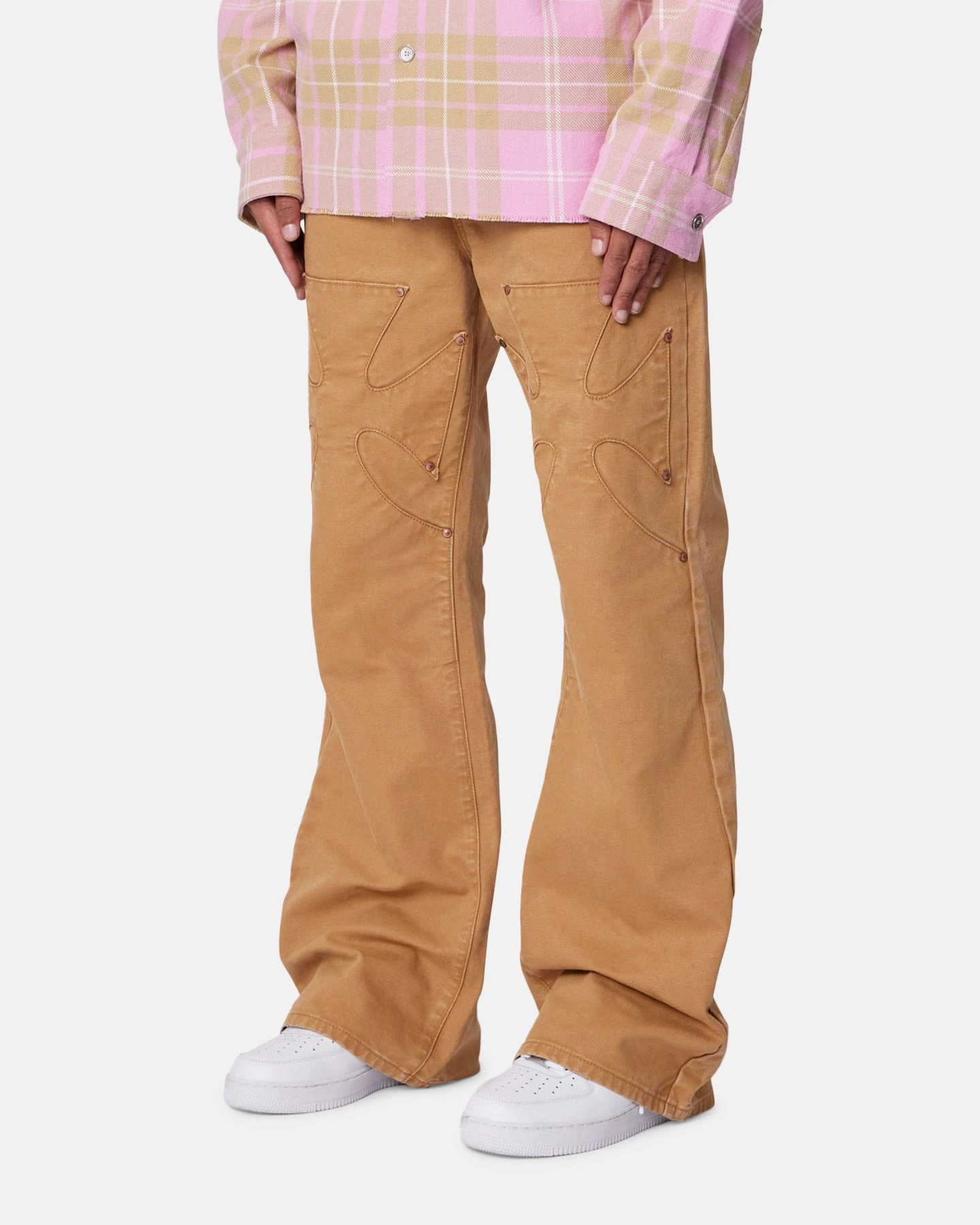 Office Friendly MNML Bootcut Iron Cross Jeans Tan