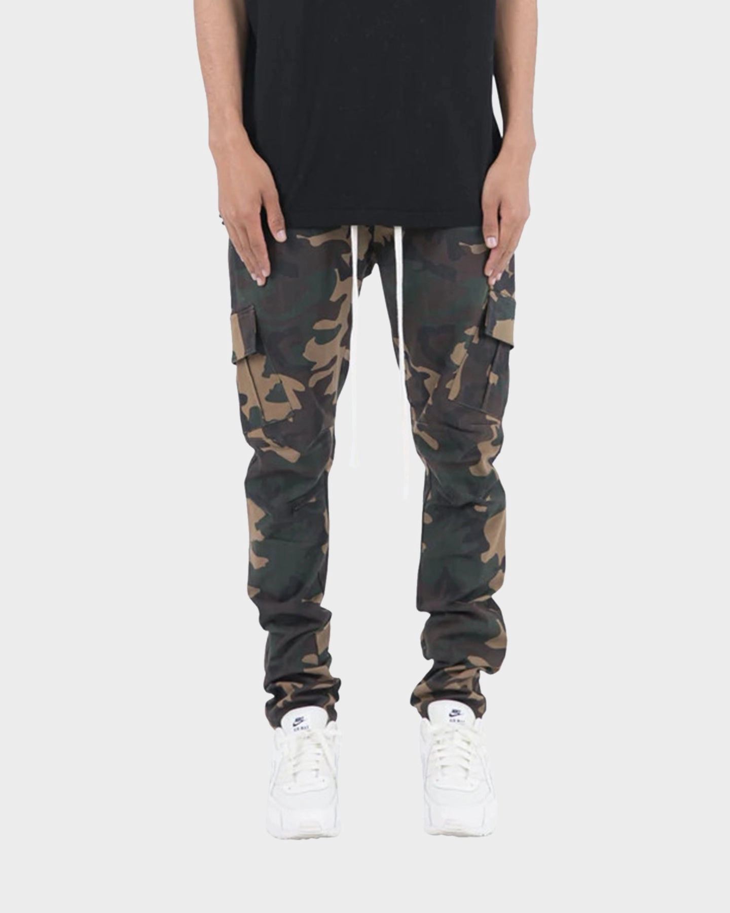 No Fuss MNML Cargo Drawcord II Pants Woodland Camo