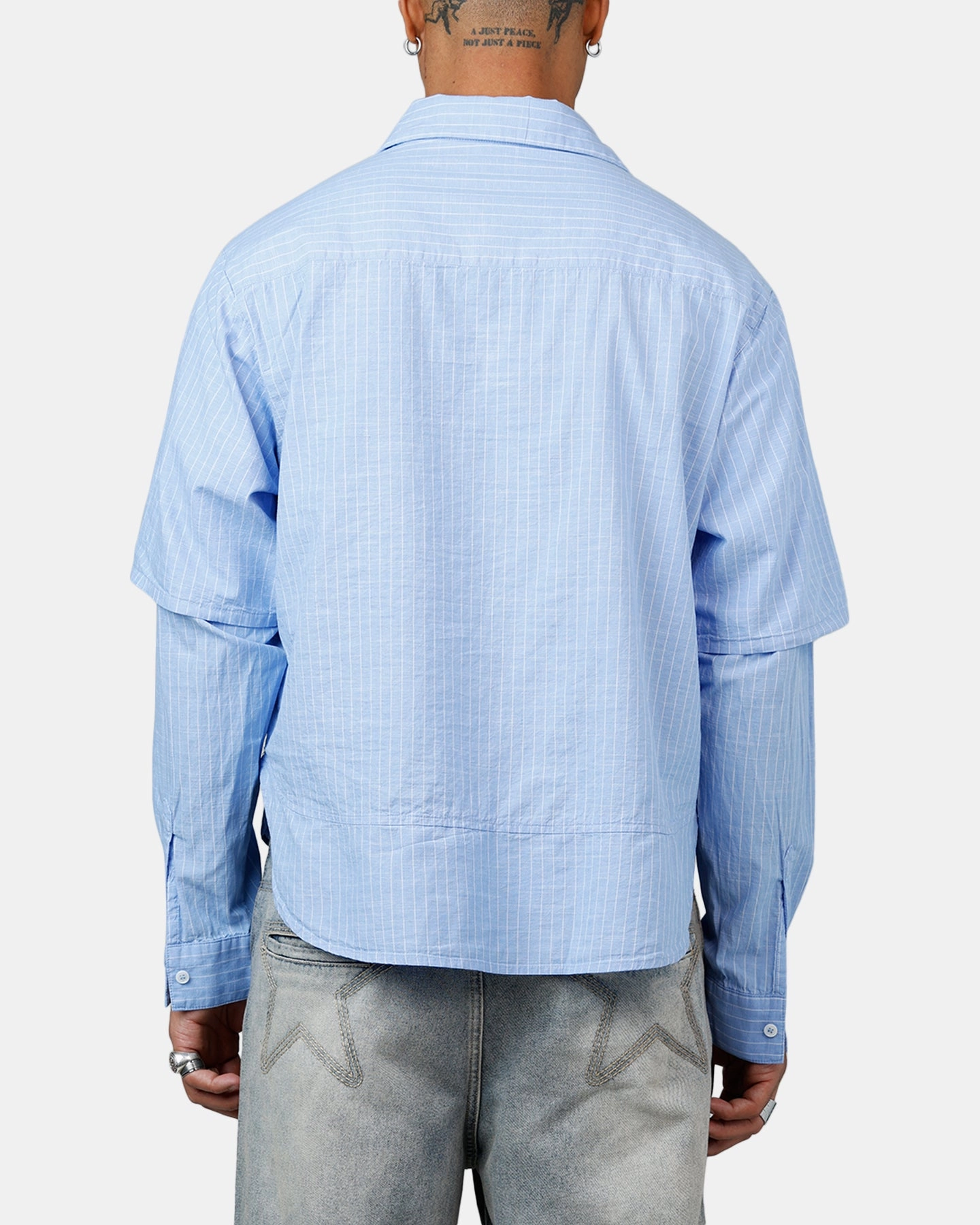 Butter Soft Handfeel MNML Chambray Double Layer Shirt Blue