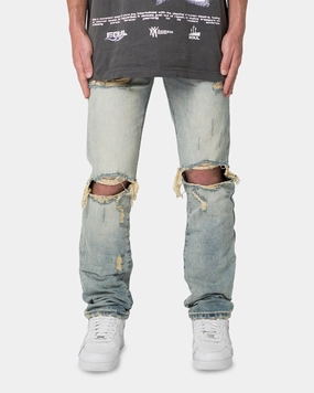 Practical Look Tear Resistant MNML D544 Straight Denim Jeans Vintage Blue