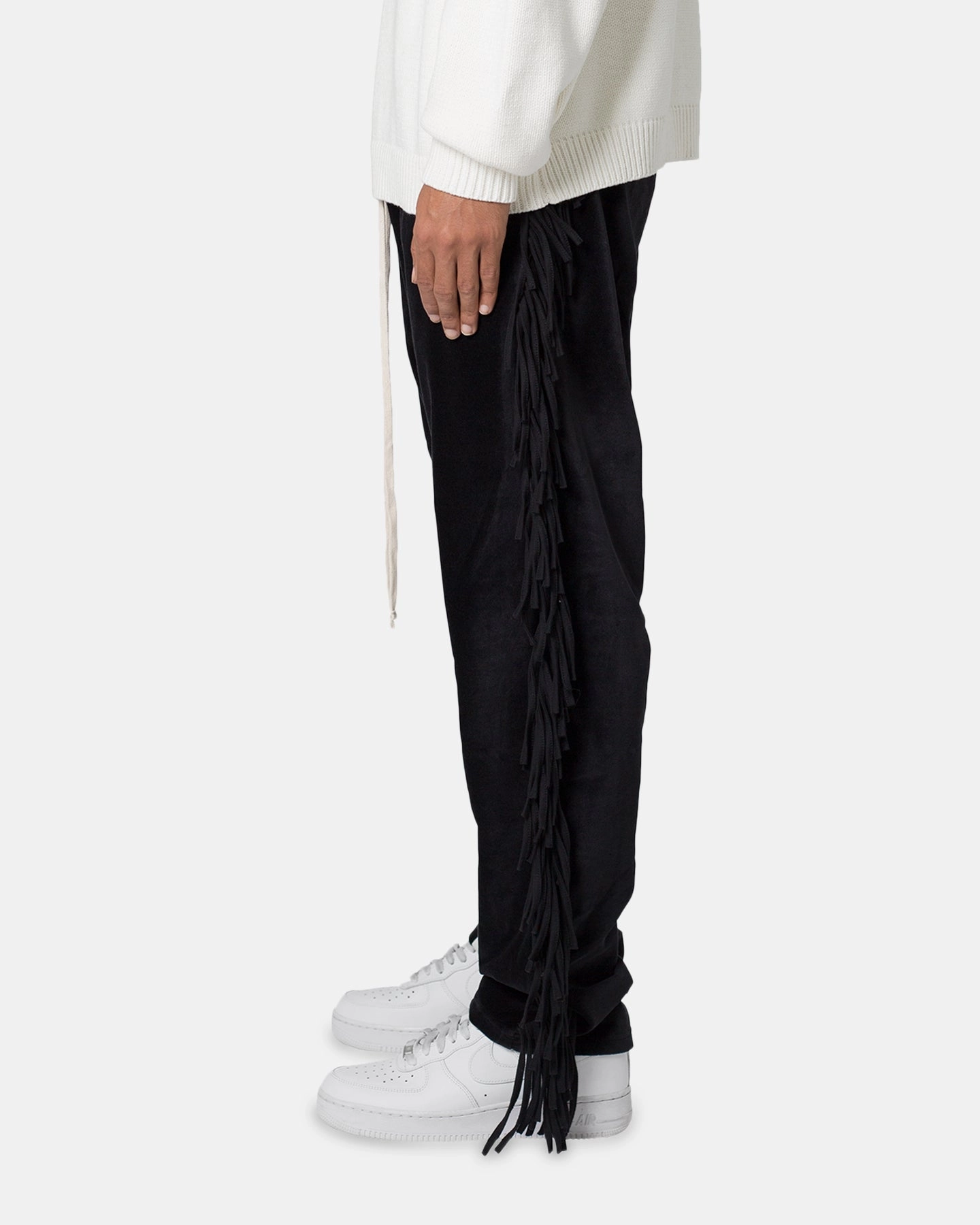 FadeResistant MNML Fringe Velour Sweatpants Black