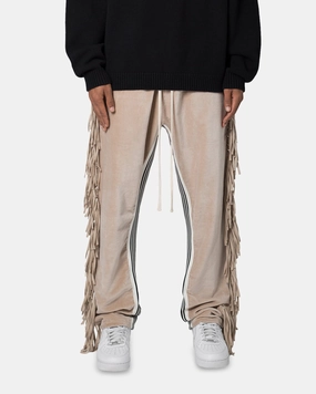 Light Stretch MNML Fringe Velour Sweatpants Dust