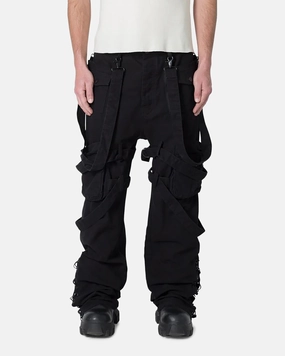 Metallic accents MNML Laced Up Ready Cargo Pants Black
