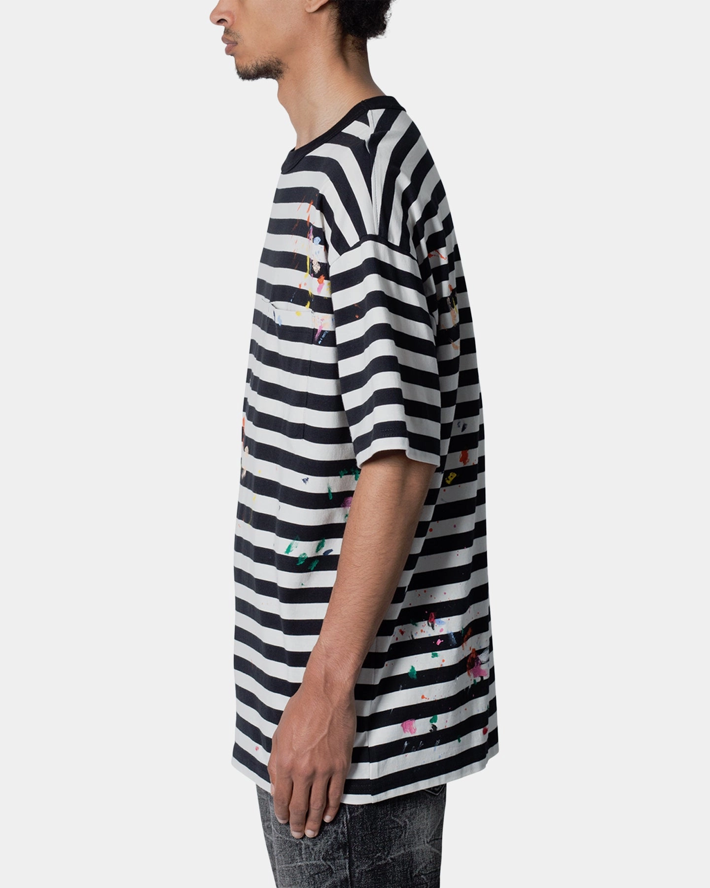 LightweightConstruction MNML Paint Splatter T-Shirt Black/White